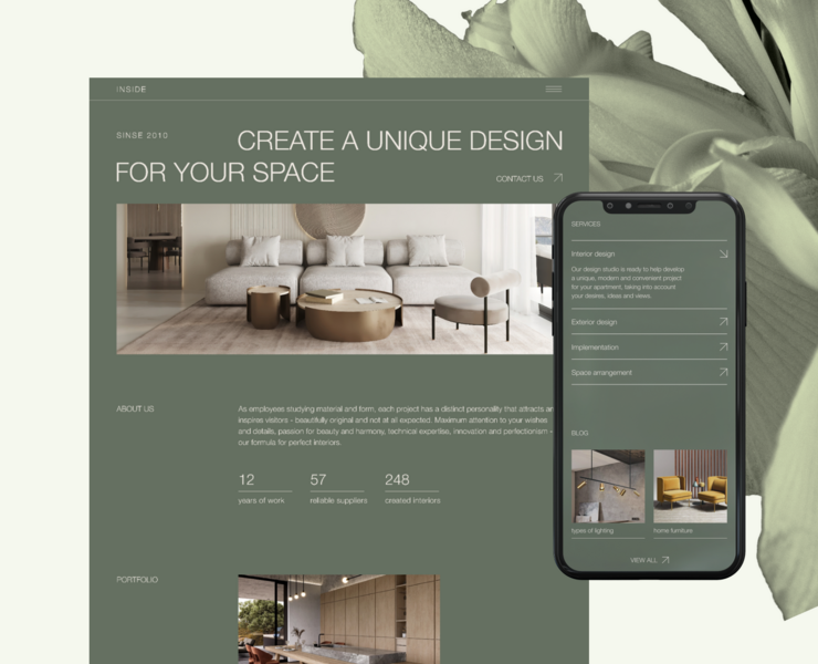 Inside | Interior Design Studio — Интерфейсы на Dprofile