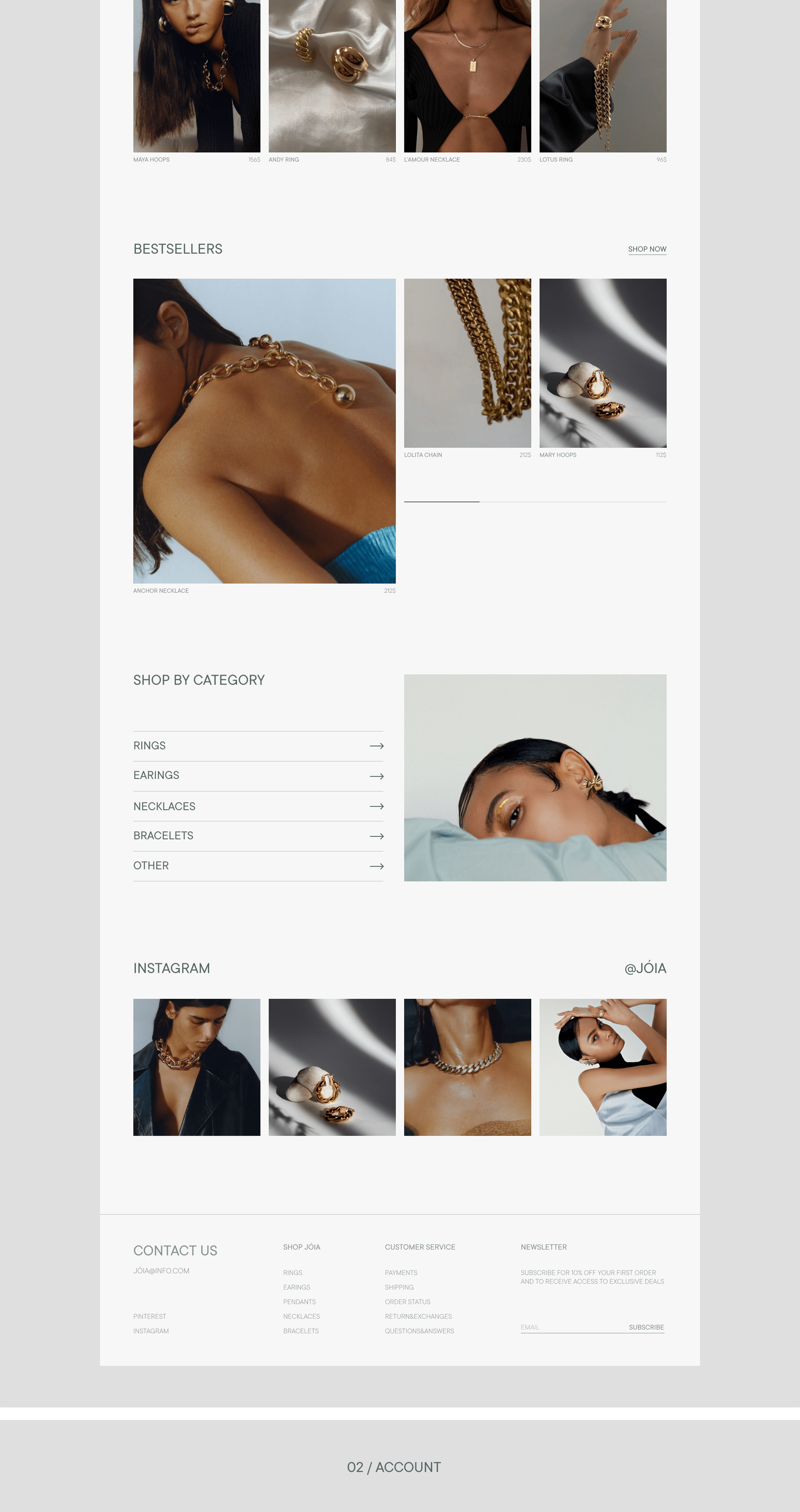 JÓIA / online store — Изображение №2 — Интерфейсы на Dprofile