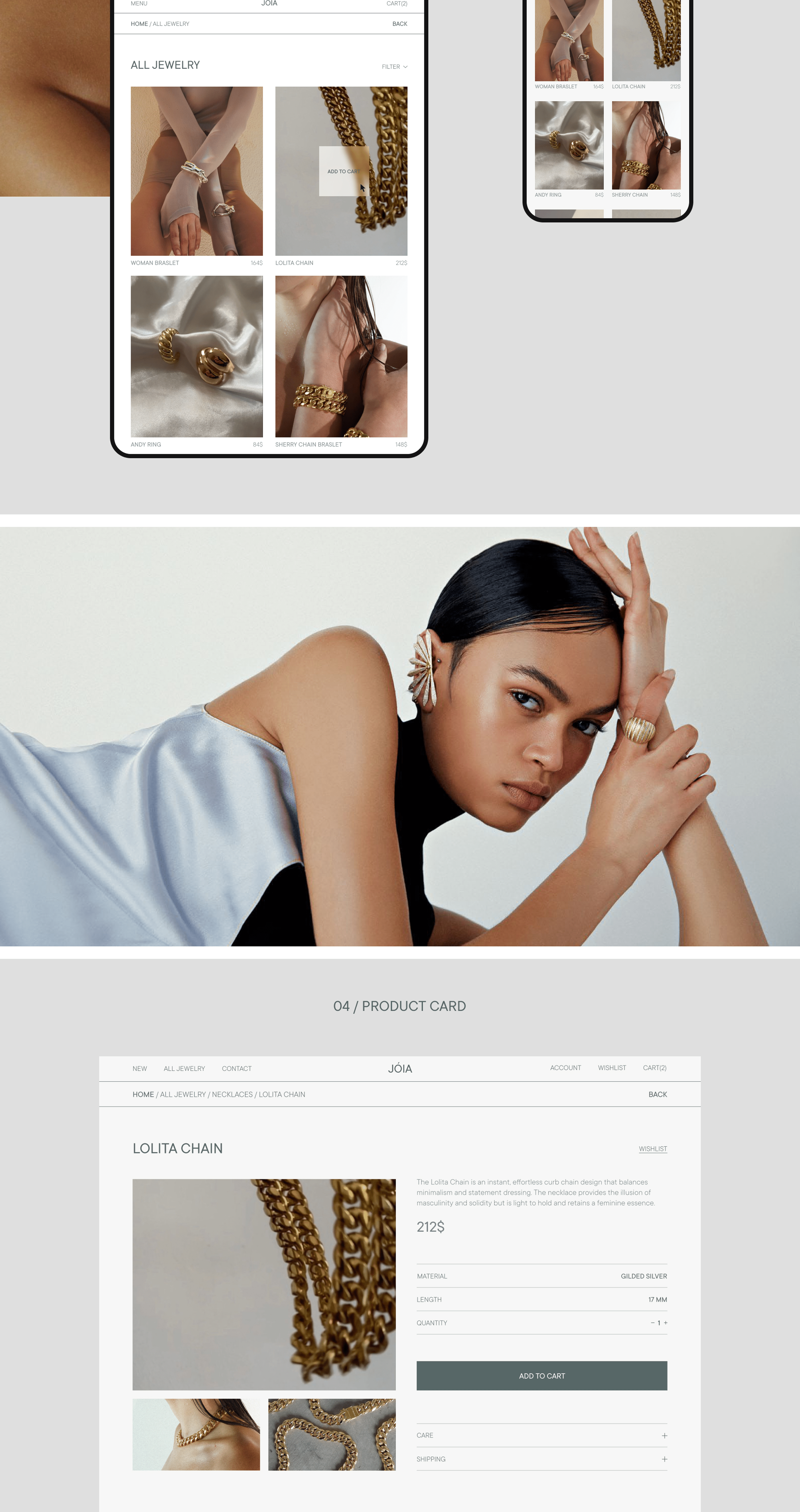 JÓIA / online store — Изображение №5 — Интерфейсы на Dprofile