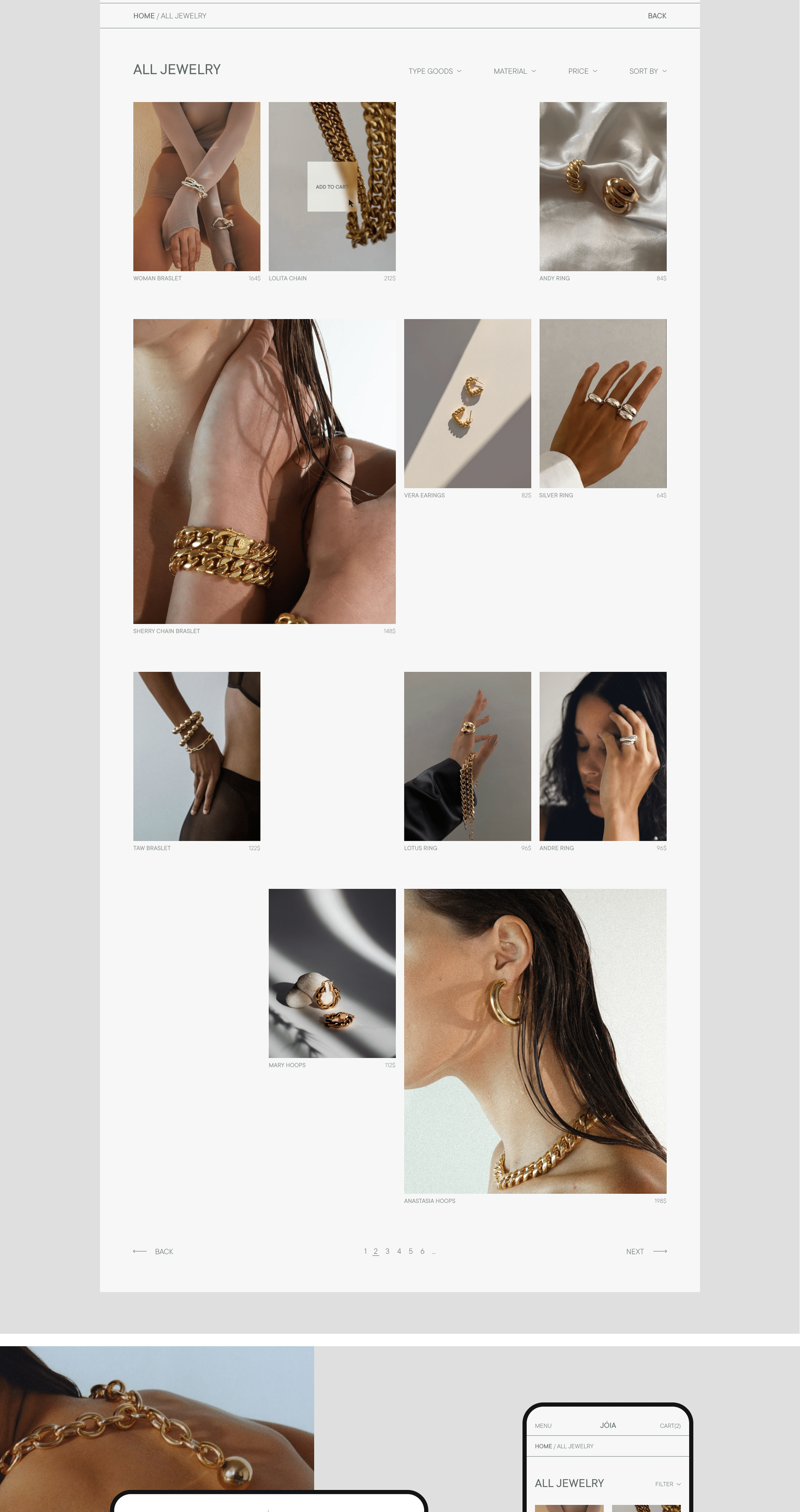 JÓIA / online store — Изображение №4 — Интерфейсы на Dprofile