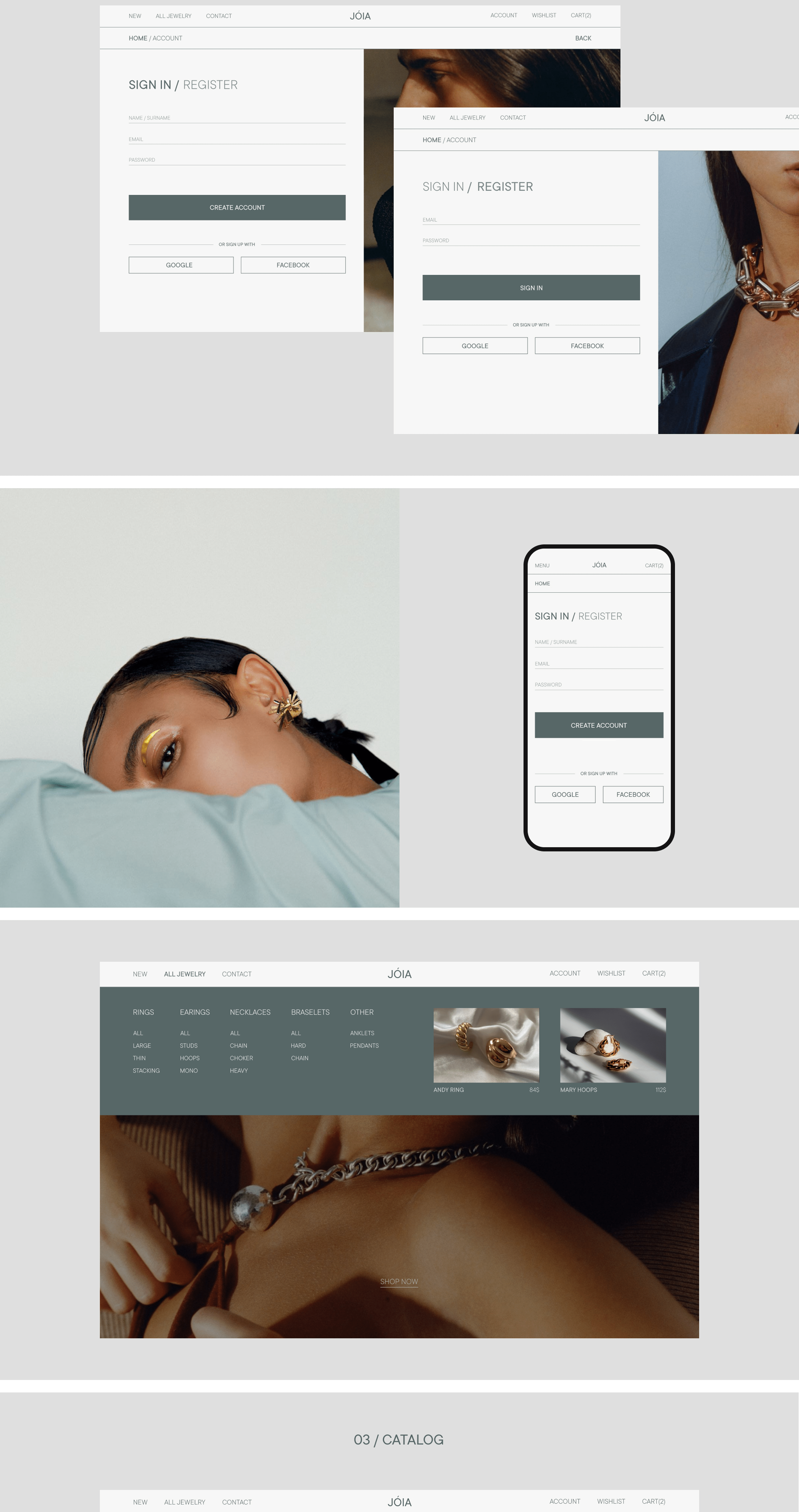JÓIA / online store — Изображение №3 — Интерфейсы на Dprofile