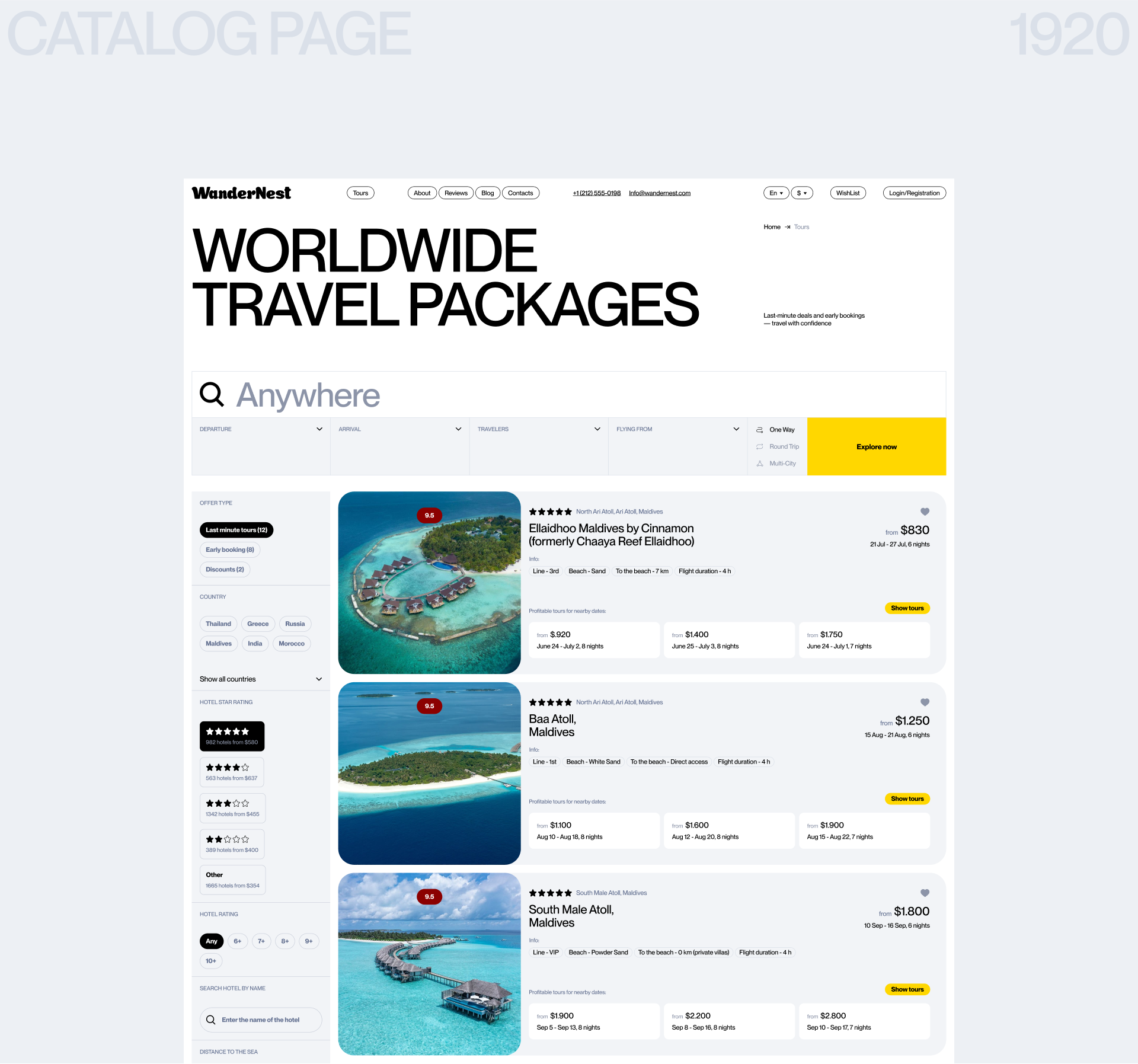 WanderNest — Travel agency website — Изображение №11 — Интерфейсы, Брендинг на Dprofile