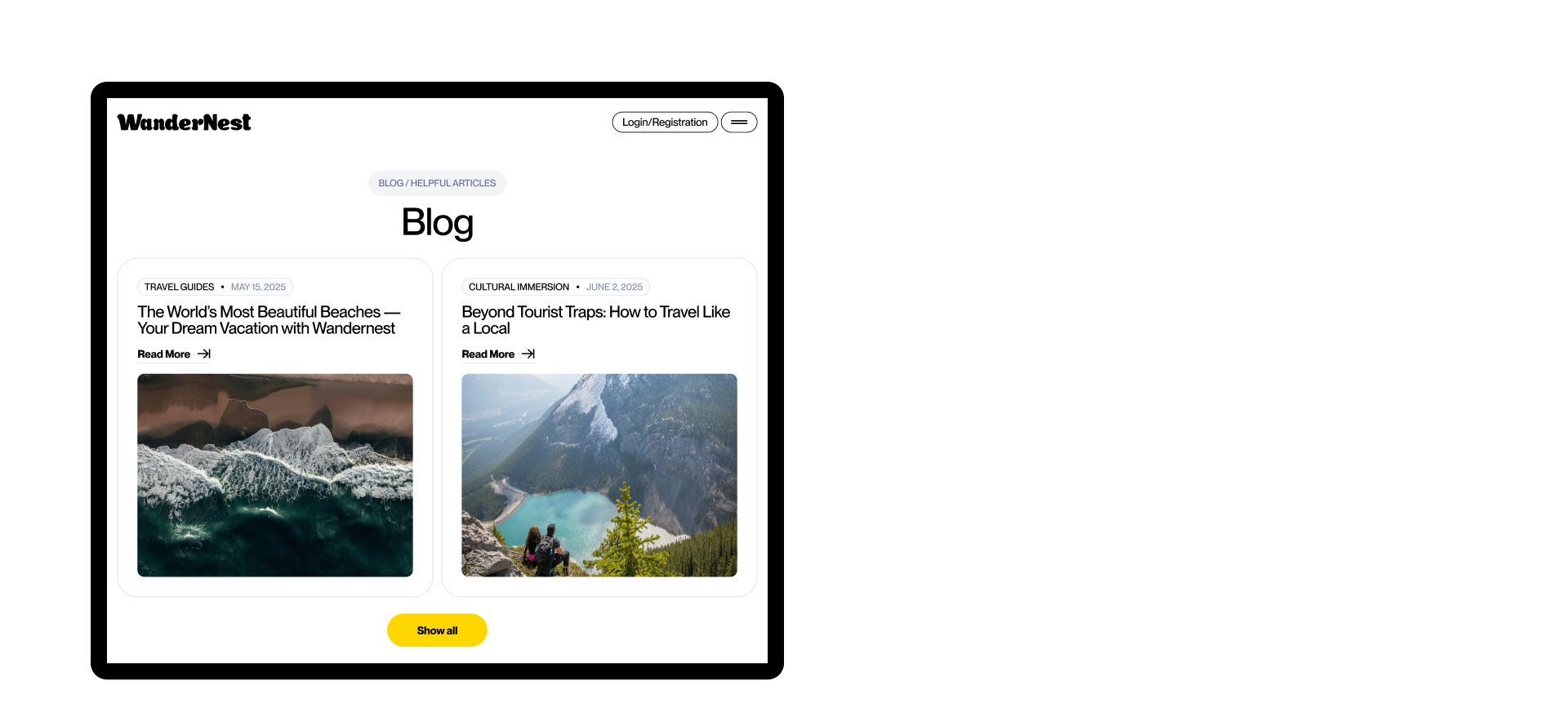 WanderNest — Travel agency website — Изображение №6 — Интерфейсы, Брендинг на Dprofile