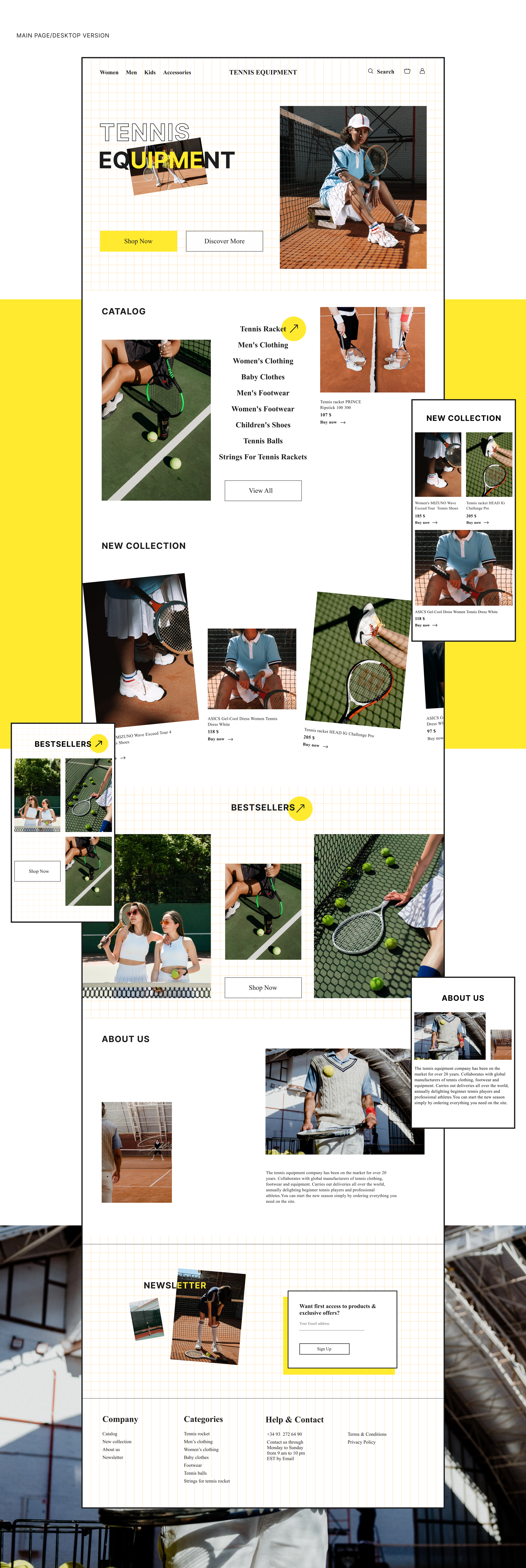 TENNIS online-store — Изображение №2 — Интерфейсы, Брендинг на Dprofile