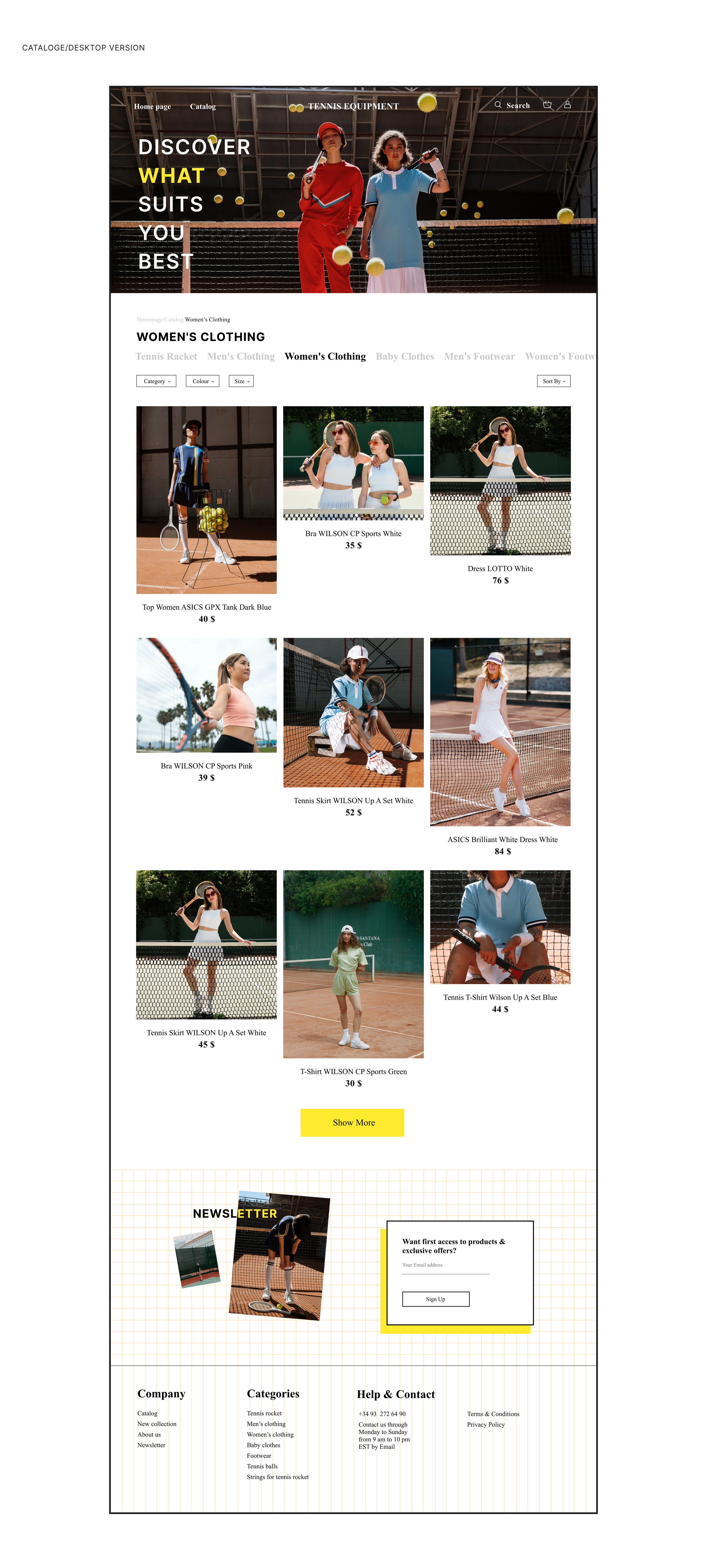 TENNIS online-store — Изображение №3 — Интерфейсы, Брендинг на Dprofile