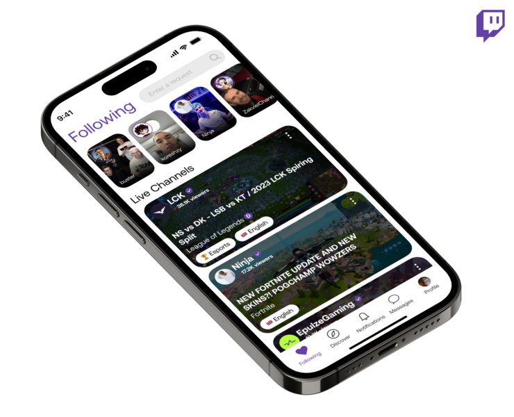 twitch — Интерфейсы, Анимация на Dprofile