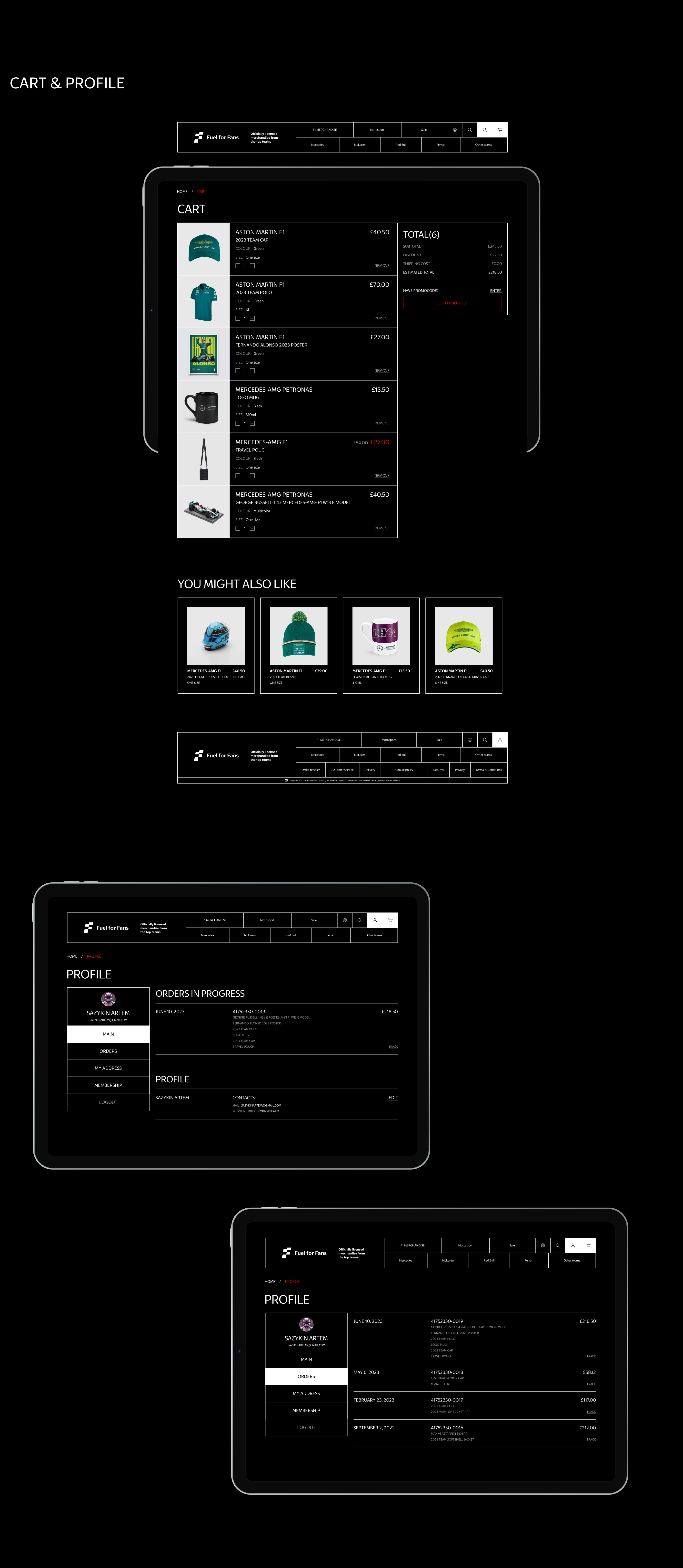 Formula 1 / clothes shop — Изображение №10 — Интерфейсы, Анимация на Dprofile