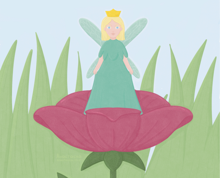 Иллюстрация для сказки "Дюймовочка" — Иллюстрация, Графика на Dprofile