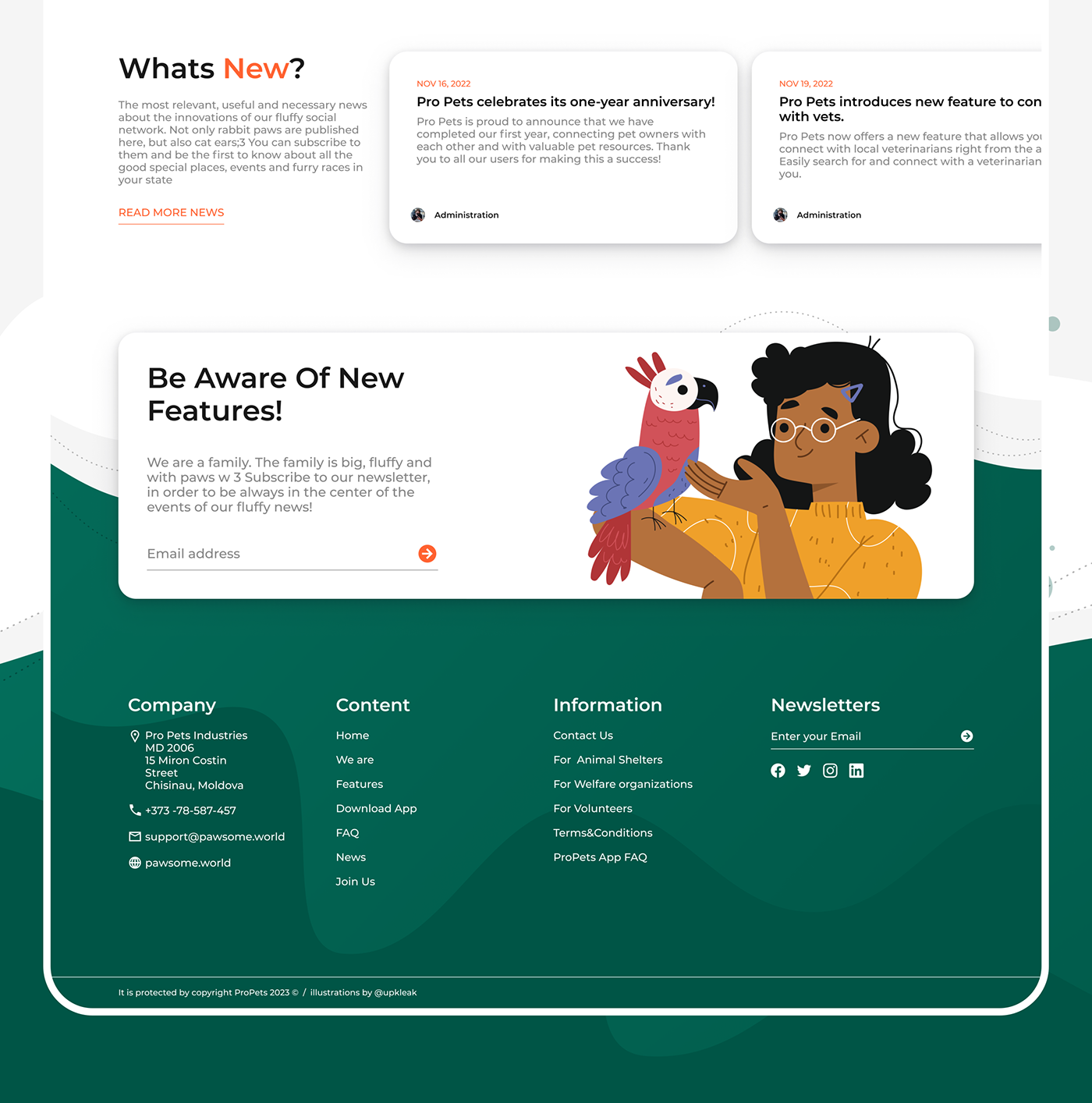 Pro Pets Landing Page — Изображение №8 — Интерфейсы на Dprofile