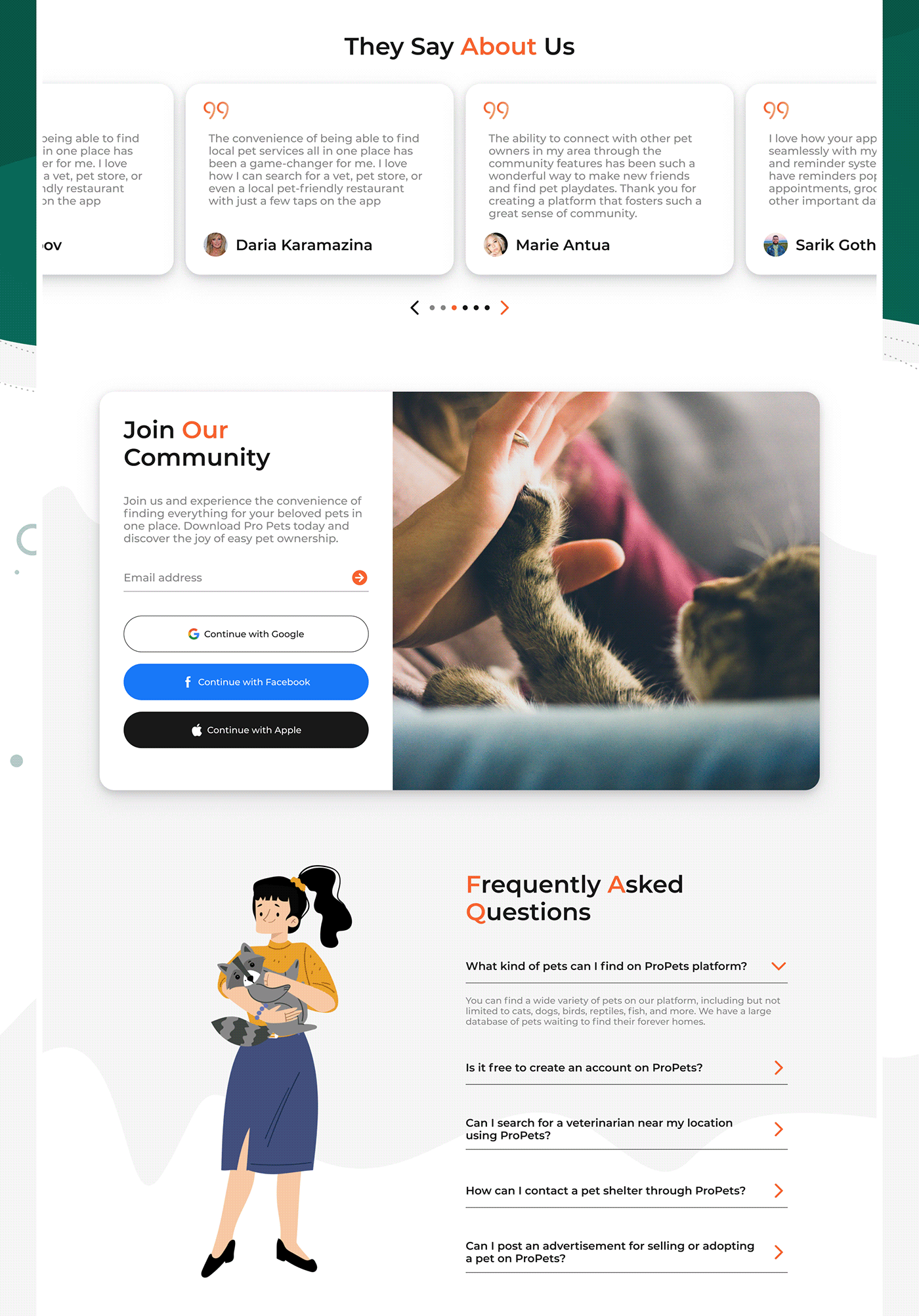 Pro Pets Landing Page — Изображение №7 — Интерфейсы на Dprofile
