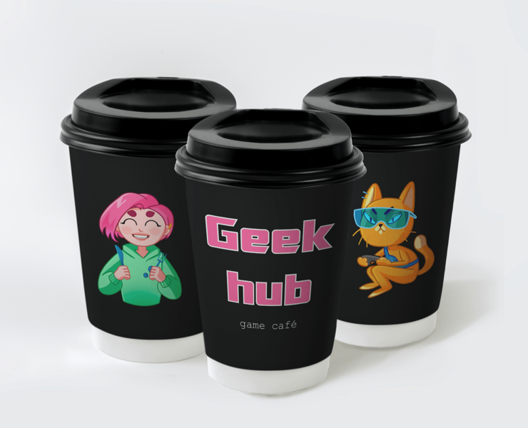 Brand character - game cafe - Geek hub — Брендинг, Иллюстрация на Dprofile