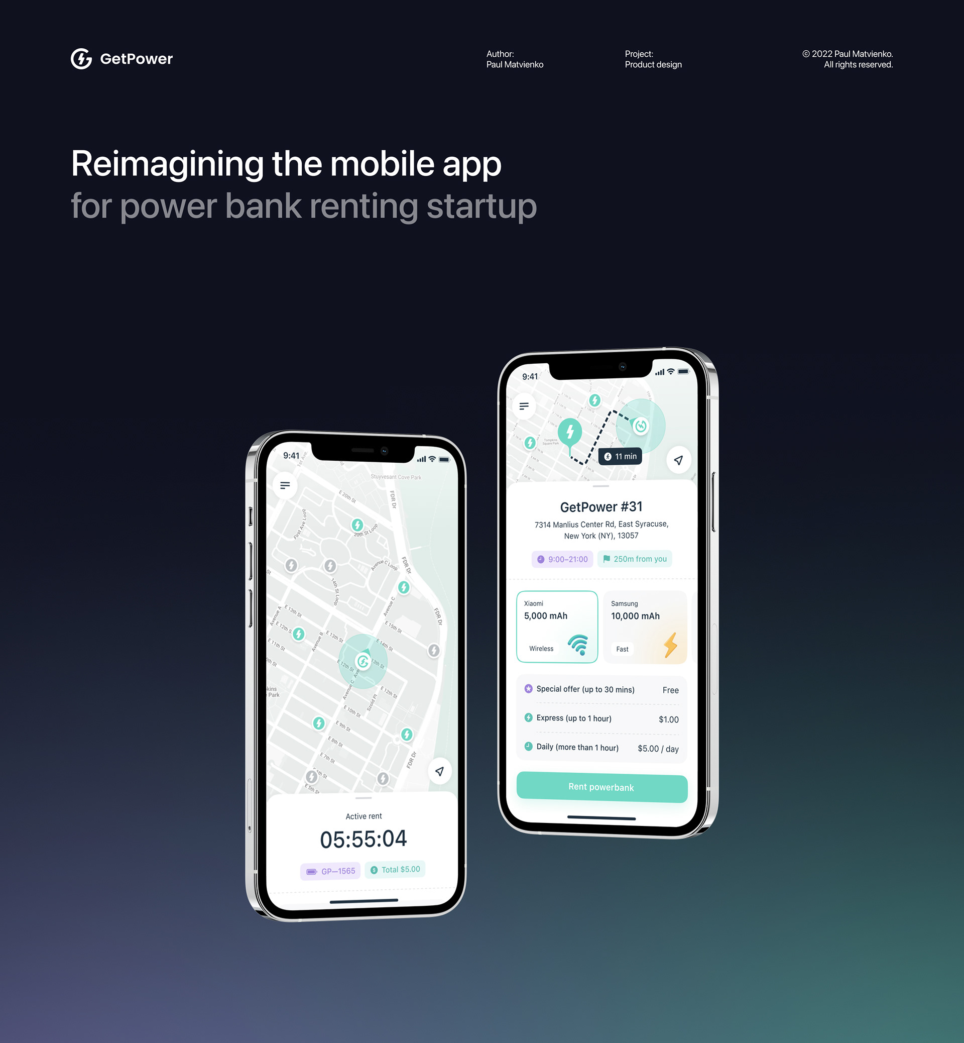 GetPower — почасовая аренда павербанков — Изображение №1 — Интерфейсы на Dprofile