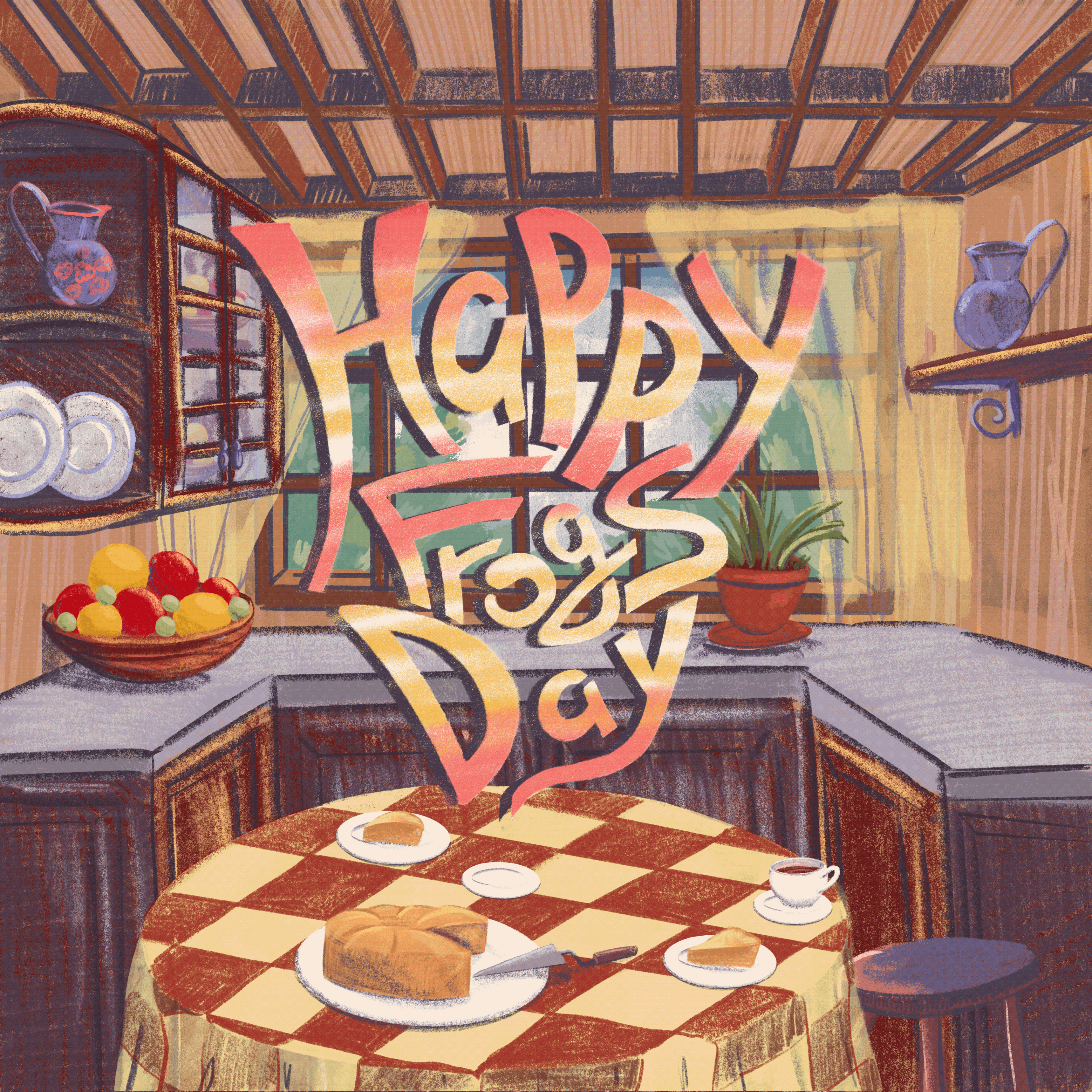 Card & notebook design "Happy frogs day" — Изображение №1 — Брендинг, Иллюстрация на Dprofile