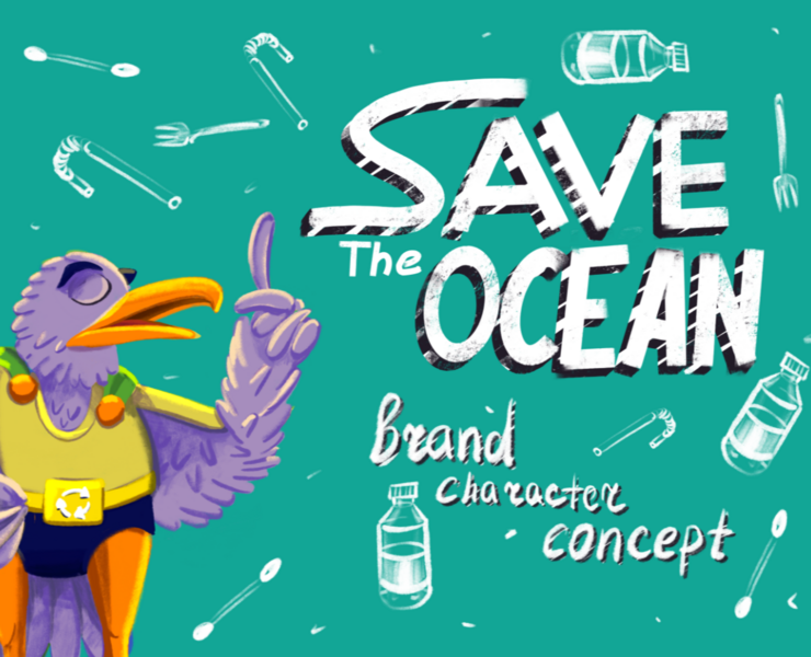 SAVE the OCEAN. Brand character concept — Брендинг, Иллюстрация на Dprofile