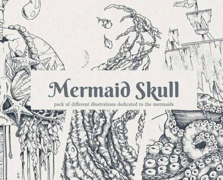 Mermaid Skull — Иллюстрация на Dprofile