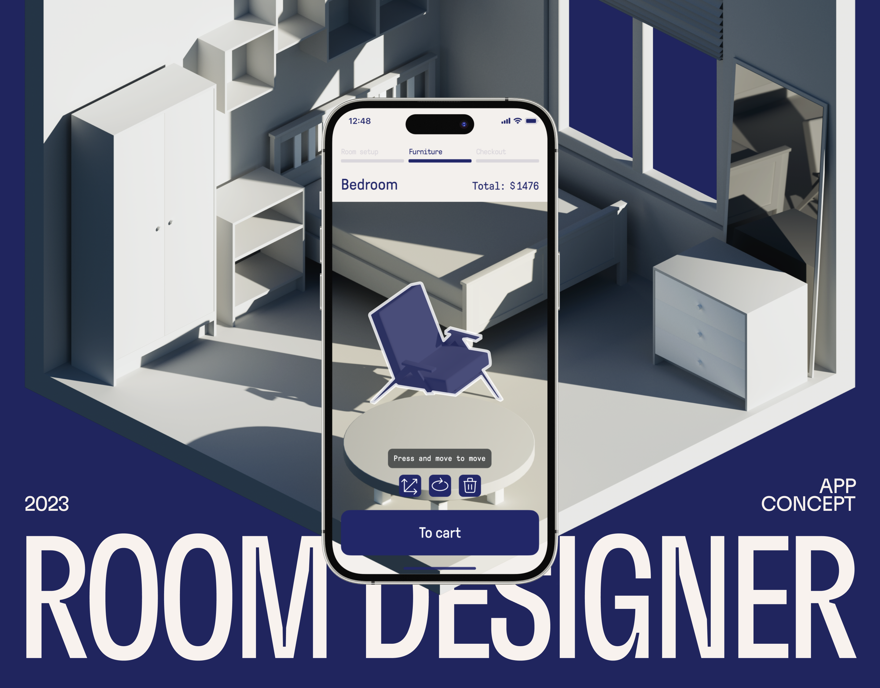 Room Designer app — Изображение №1 — Интерфейсы, 3D на Dprofile