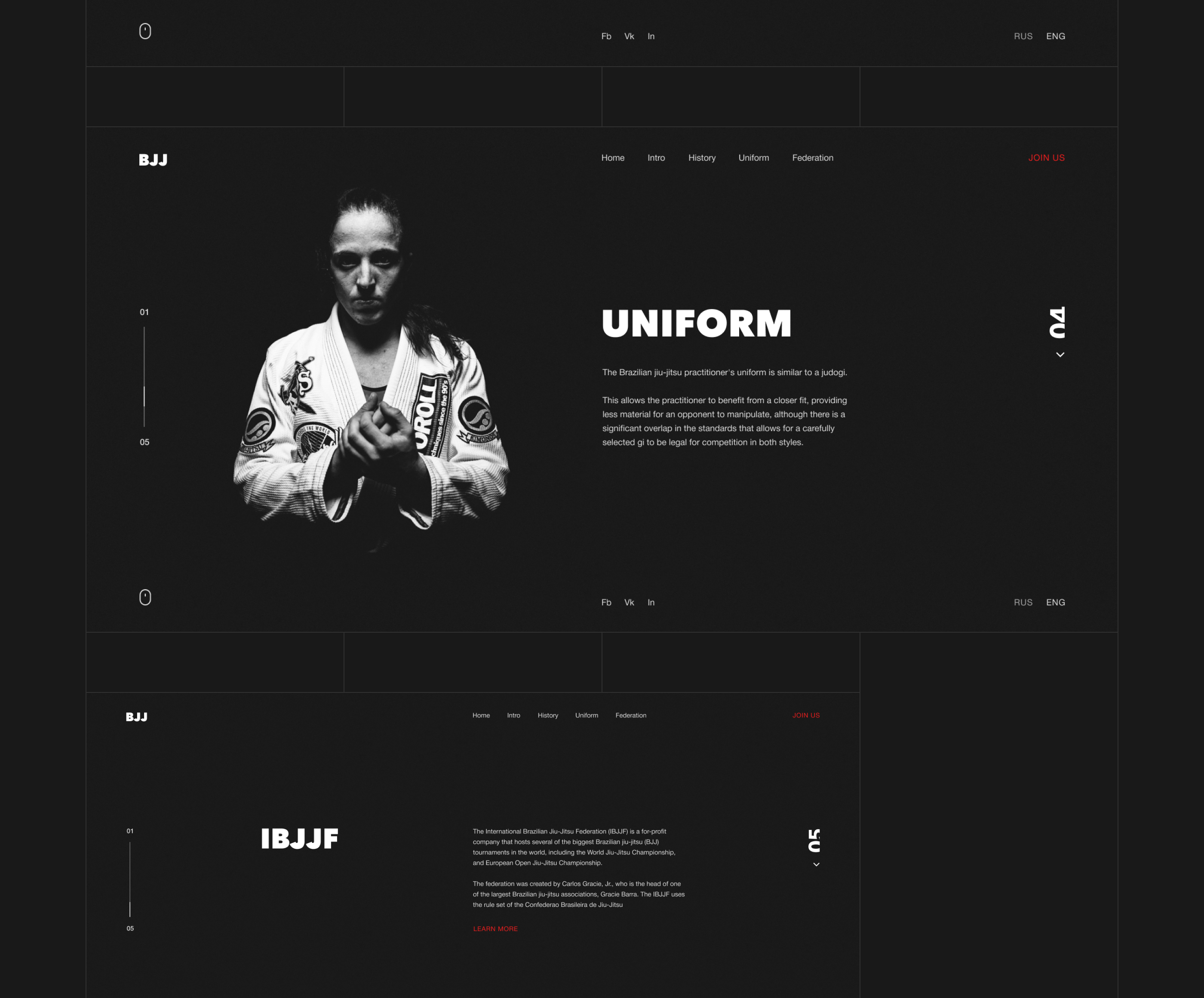 Brazilian jiu-jitsu website concept — Изображение №4 — Интерфейсы, Маркетинг на Dprofile