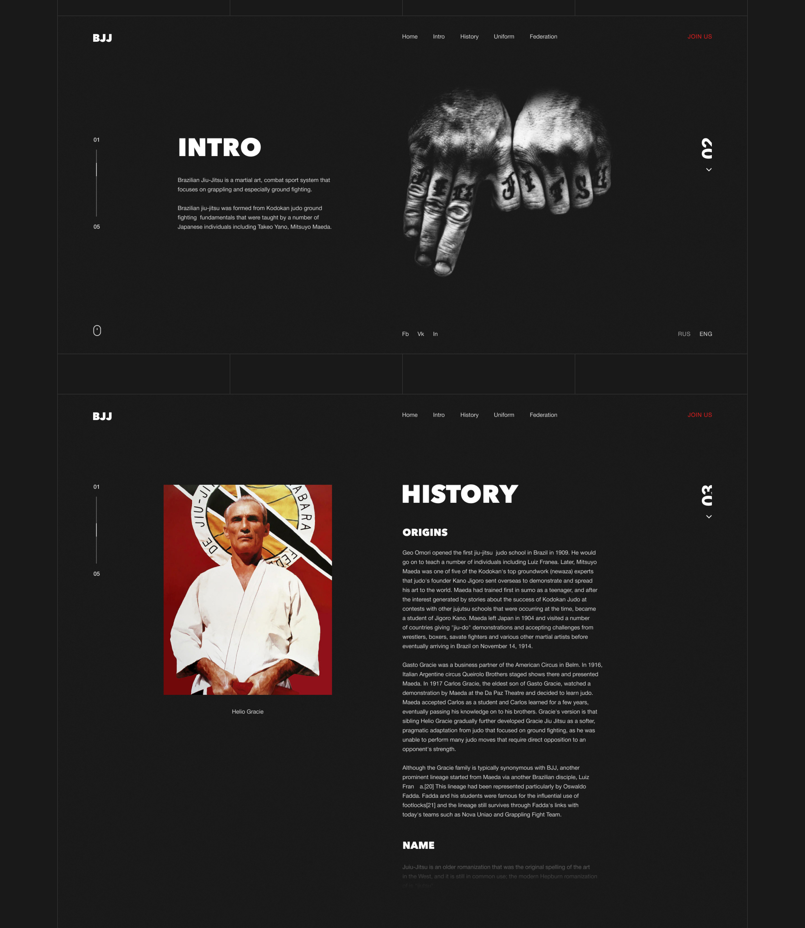 Brazilian jiu-jitsu website concept — Изображение №3 — Интерфейсы, Маркетинг на Dprofile