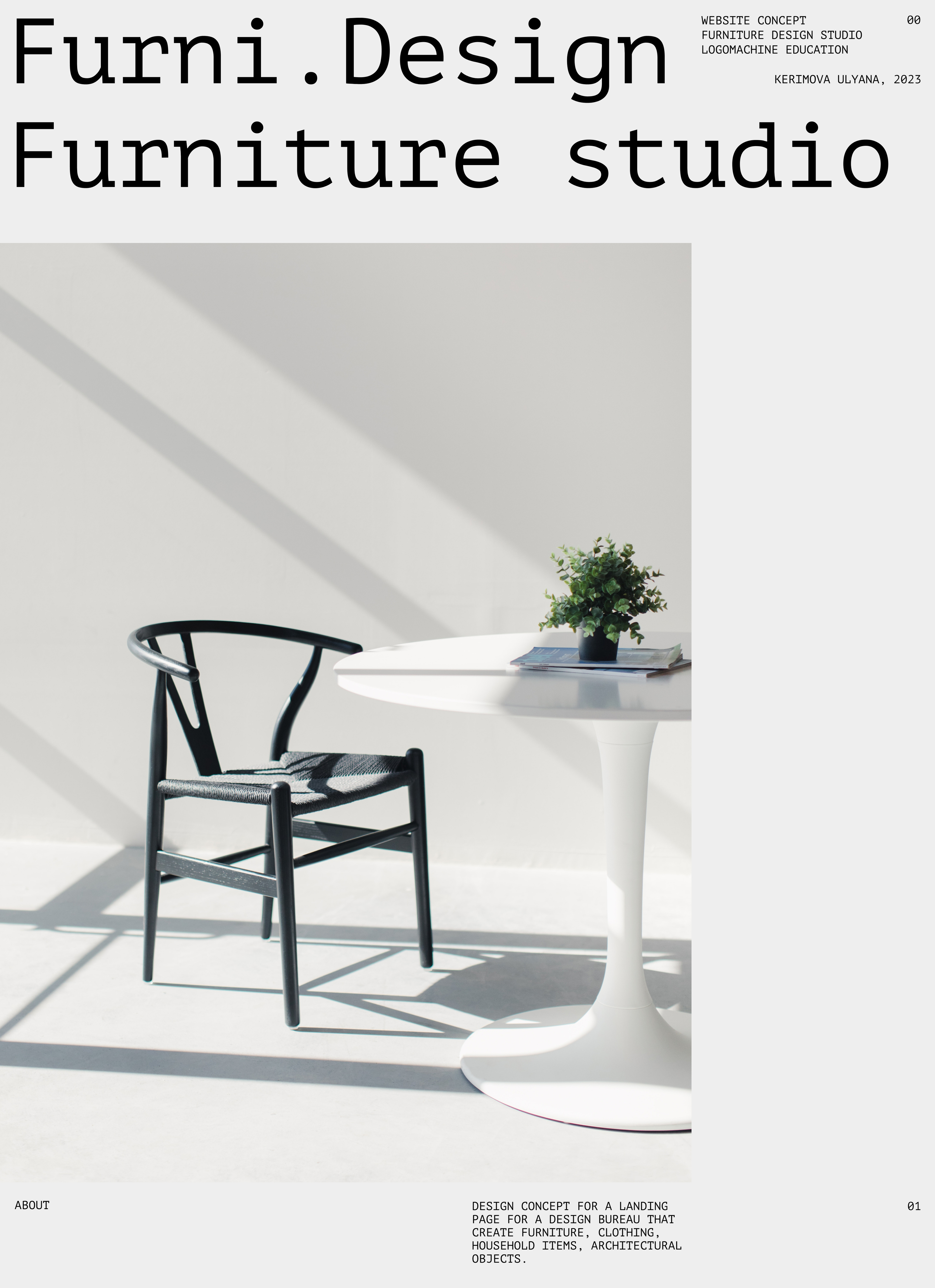 Furniture design studio website concept — Изображение №1 — Интерфейсы на Dprofile