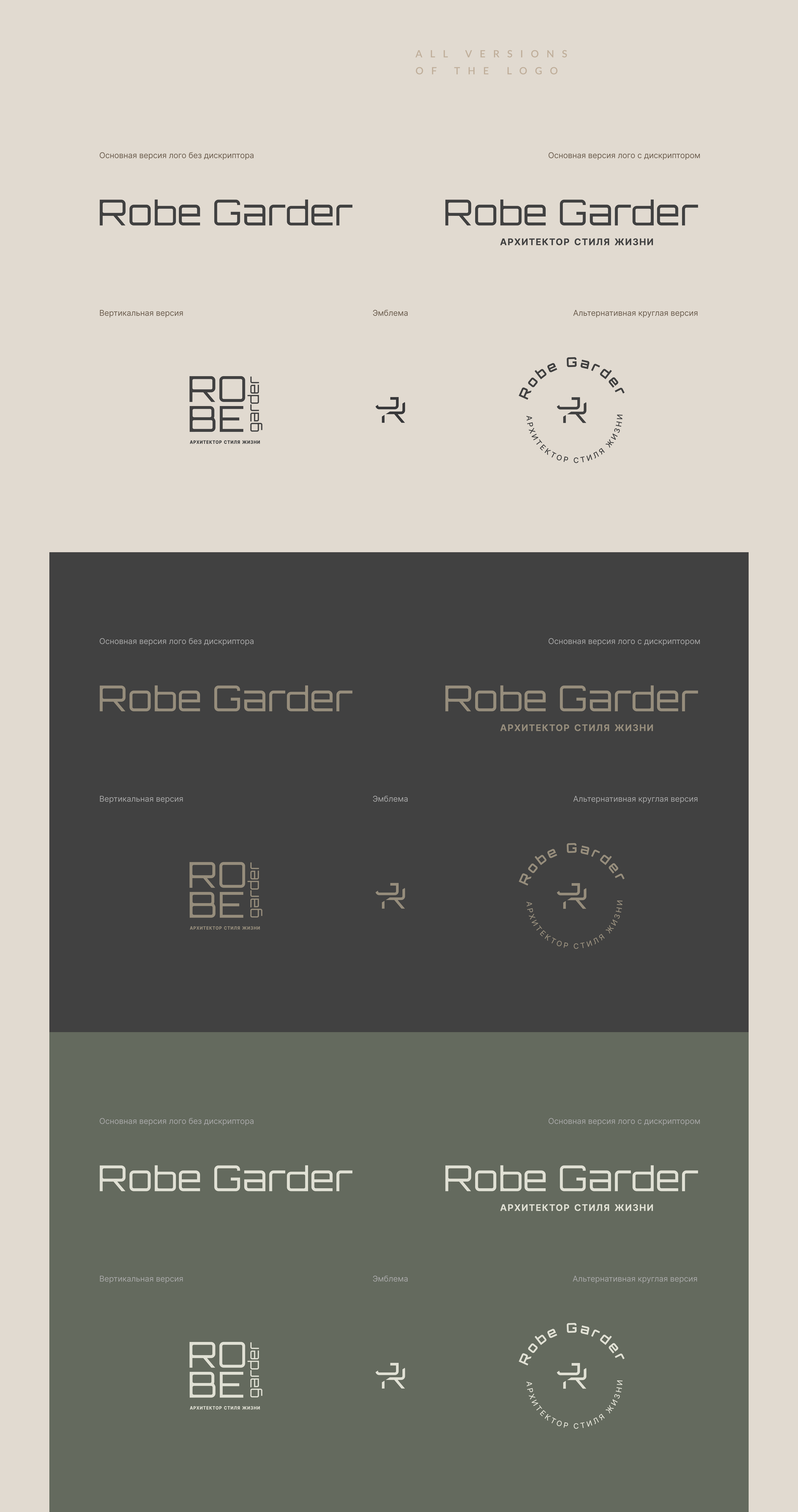 Logotype/Branding/Фирменный стиль Robe Garder — Изображение №6 — Брендинг на Dprofile