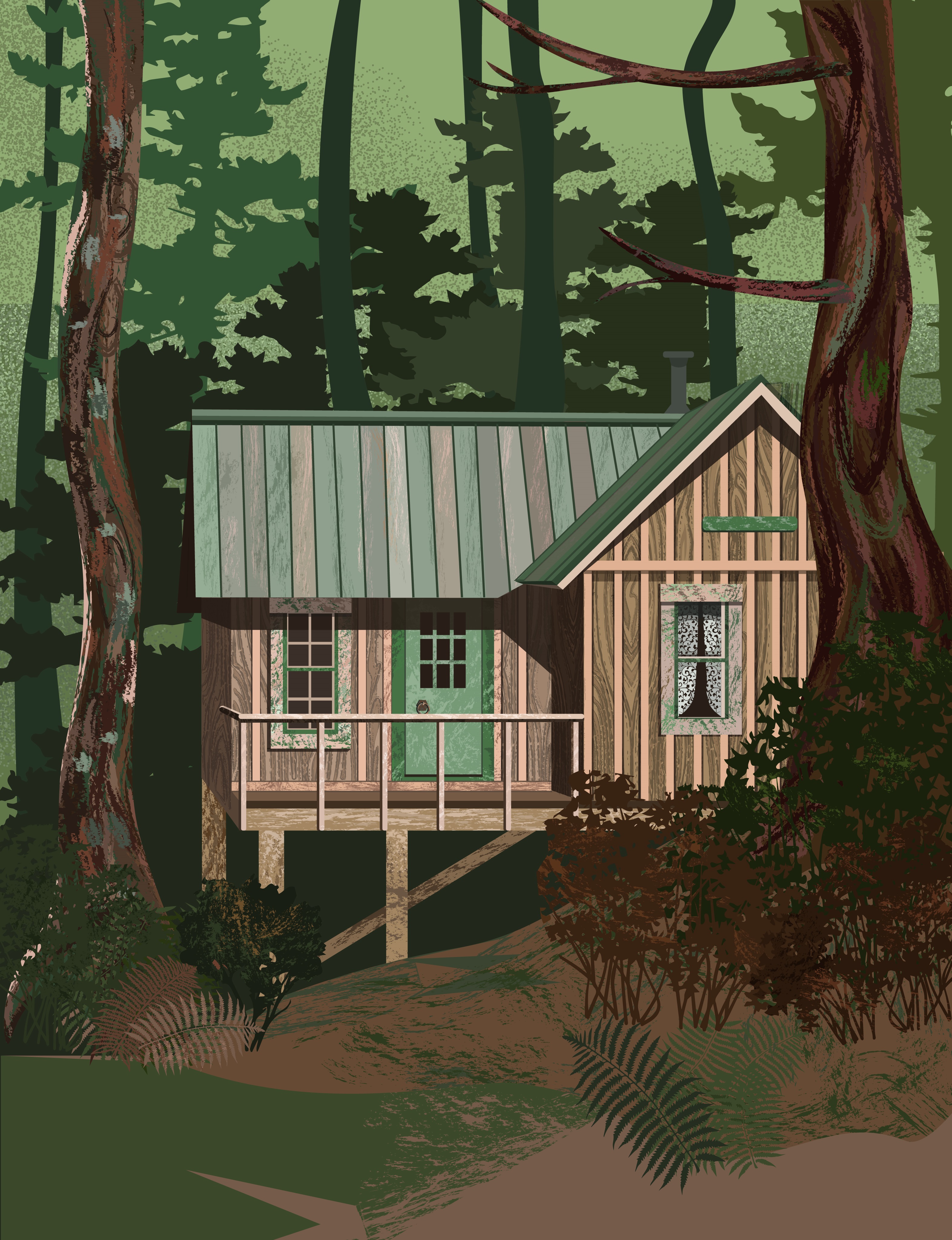 An old house in the forest — Изображение №8 — Иллюстрация на Dprofile