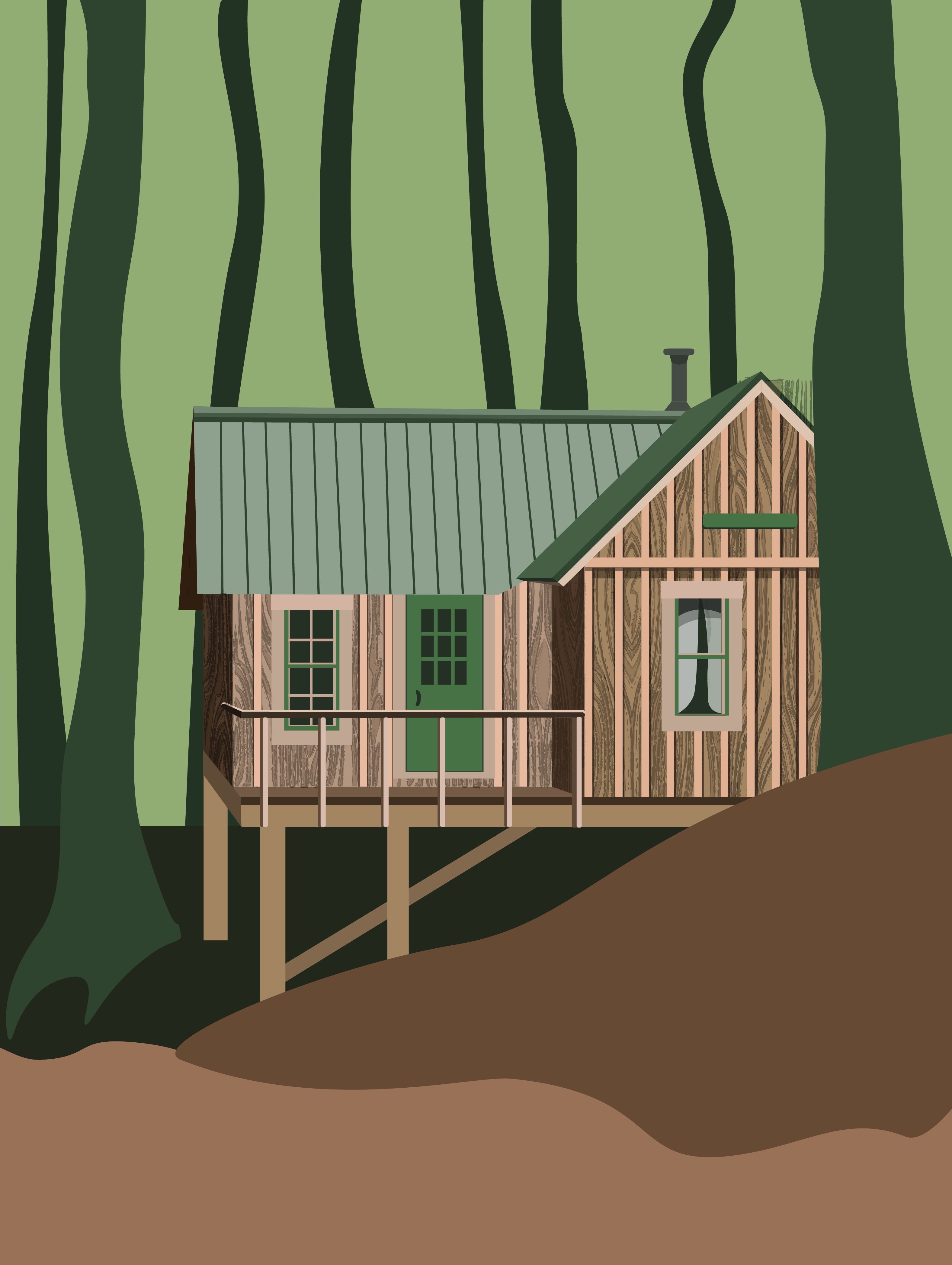 An old house in the forest — Изображение №5 — Иллюстрация на Dprofile