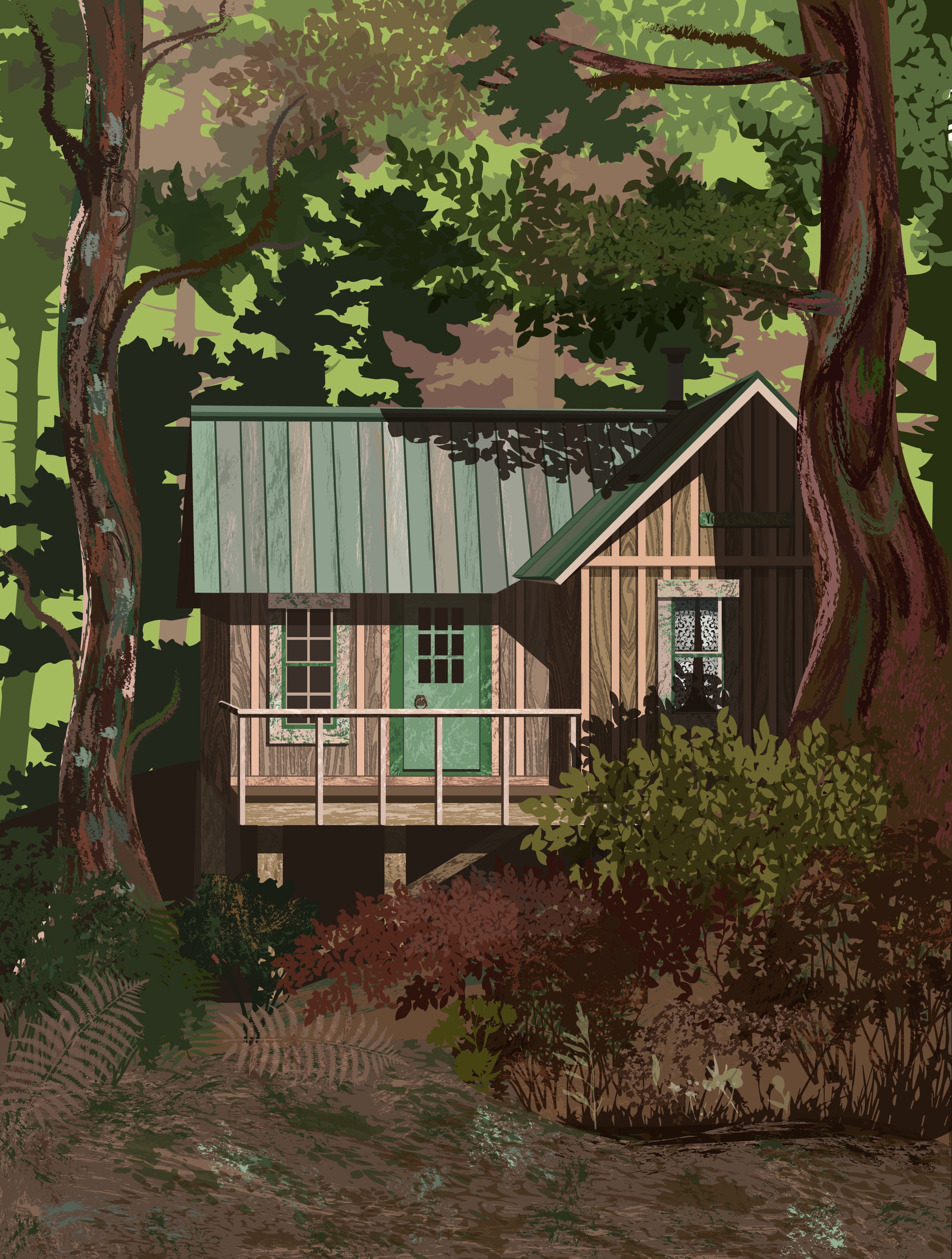 An old house in the forest — Изображение №9 — Иллюстрация на Dprofile