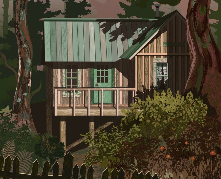 An old house in the forest — Иллюстрация на Dprofile