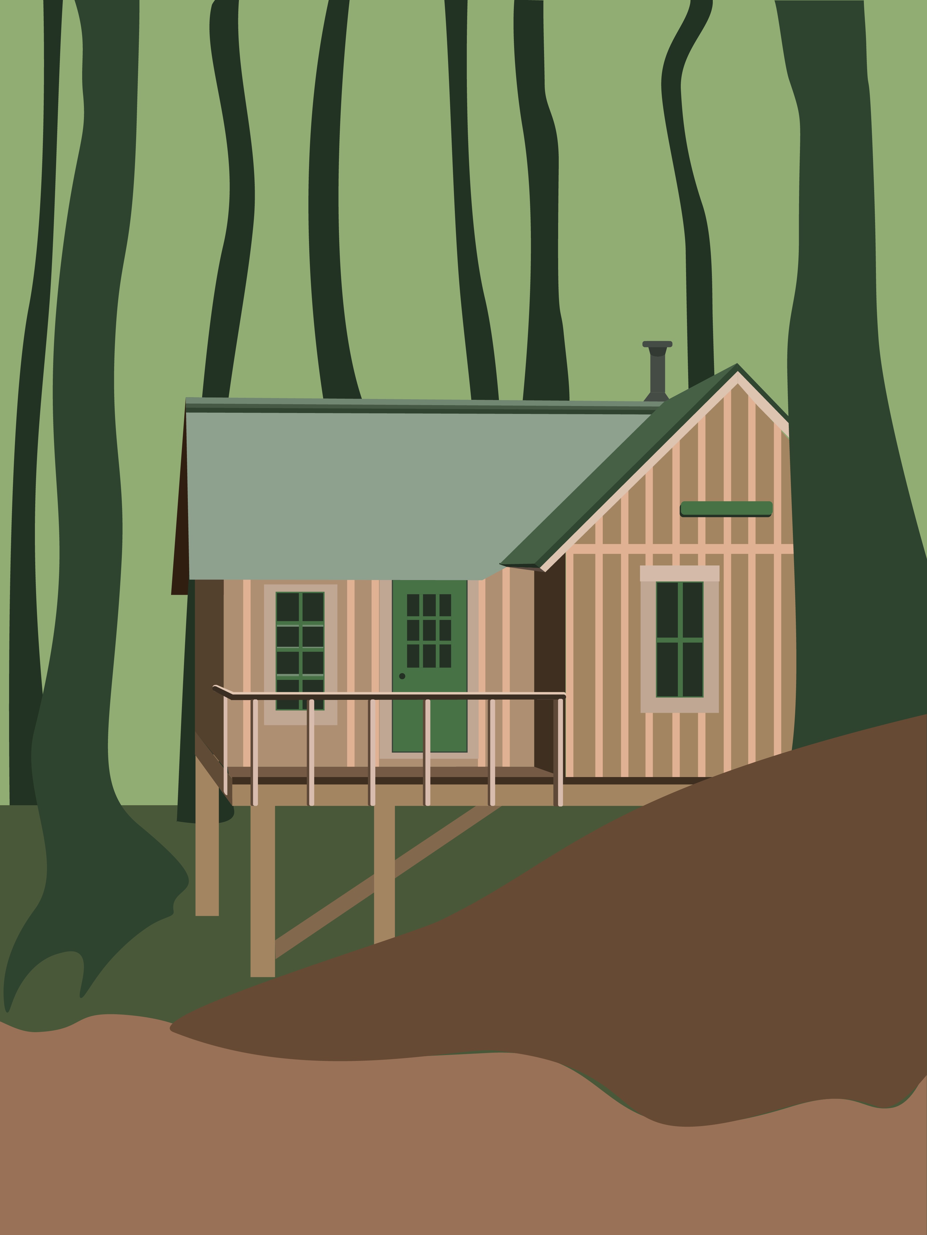 An old house in the forest — Изображение №4 — Иллюстрация на Dprofile