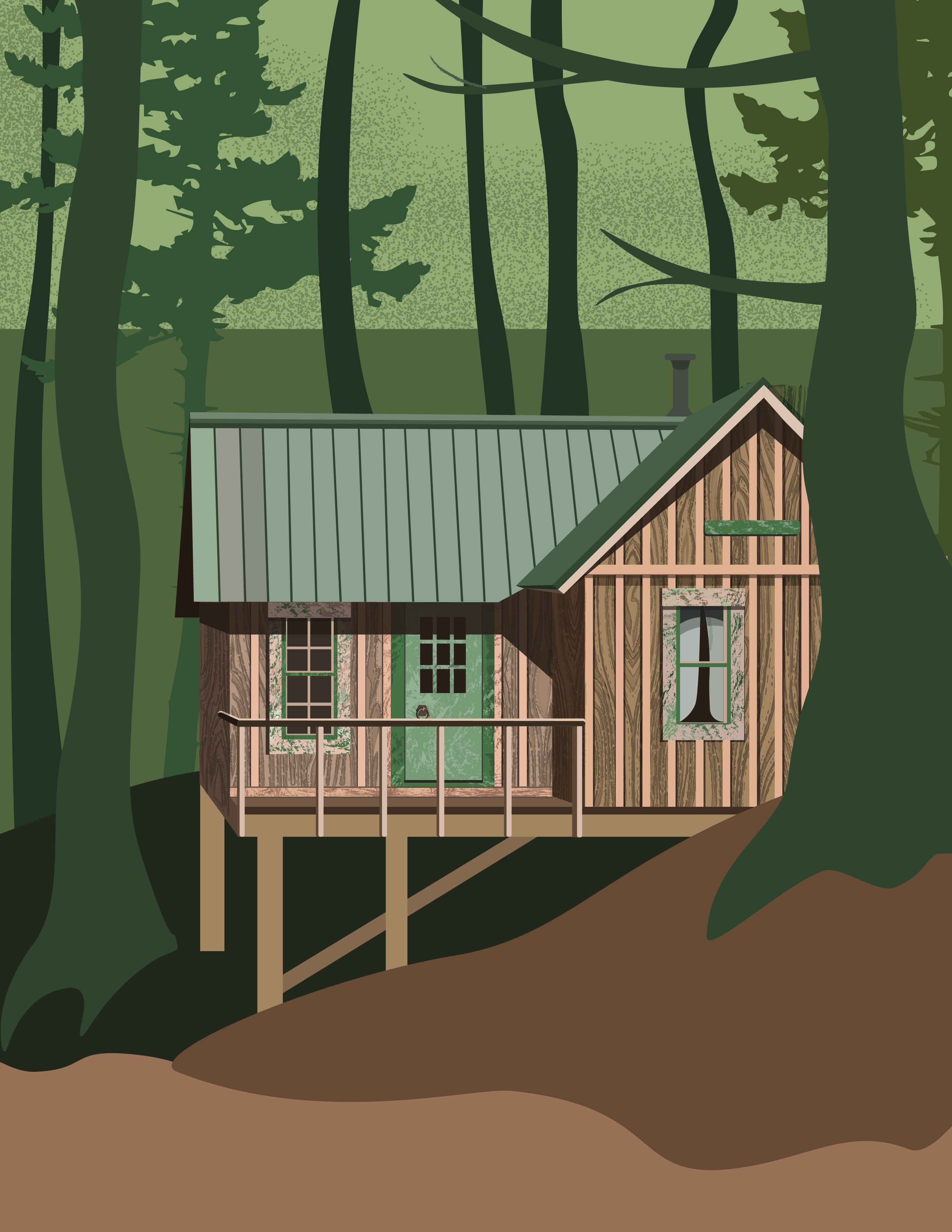 An old house in the forest — Изображение №6 — Иллюстрация на Dprofile