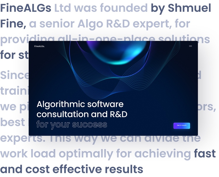 FineALGs. Website design — Интерфейсы на Dprofile