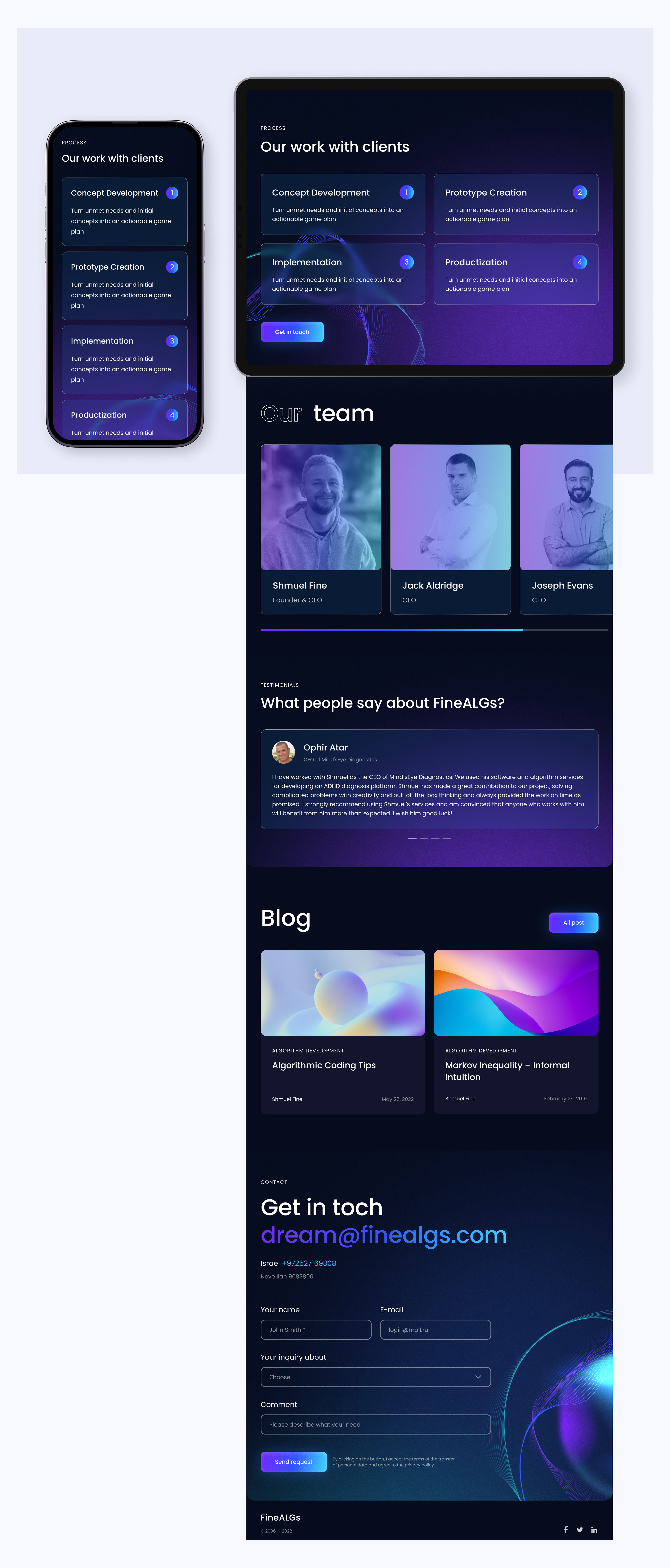 FineALGs. Website design — Изображение №8 — Интерфейсы на Dprofile