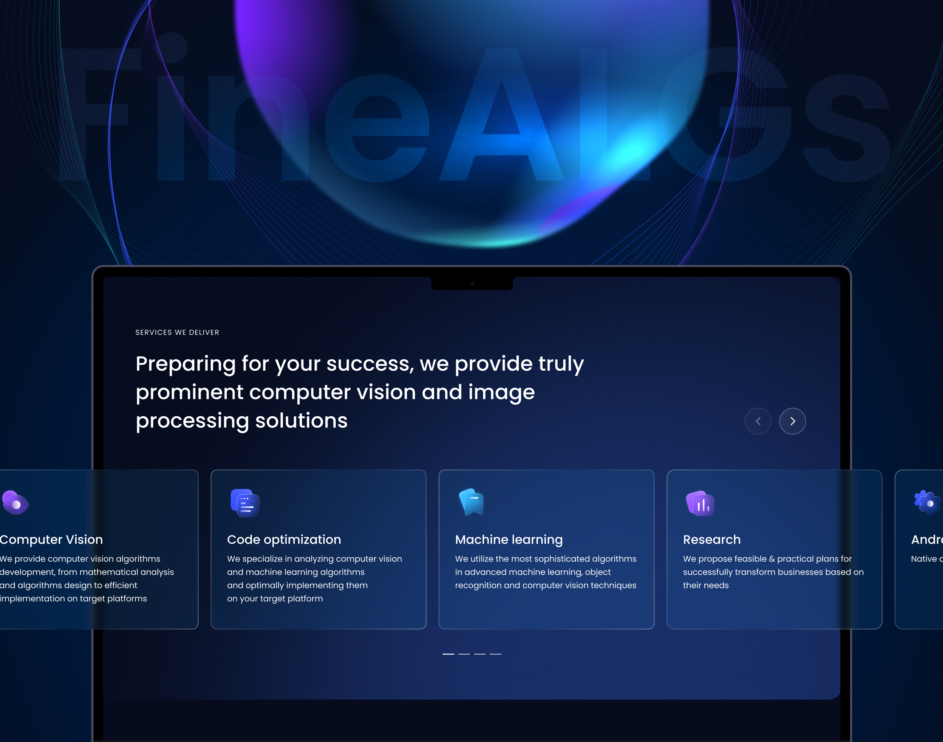 FineALGs. Website design — Изображение №1 — Интерфейсы на Dprofile