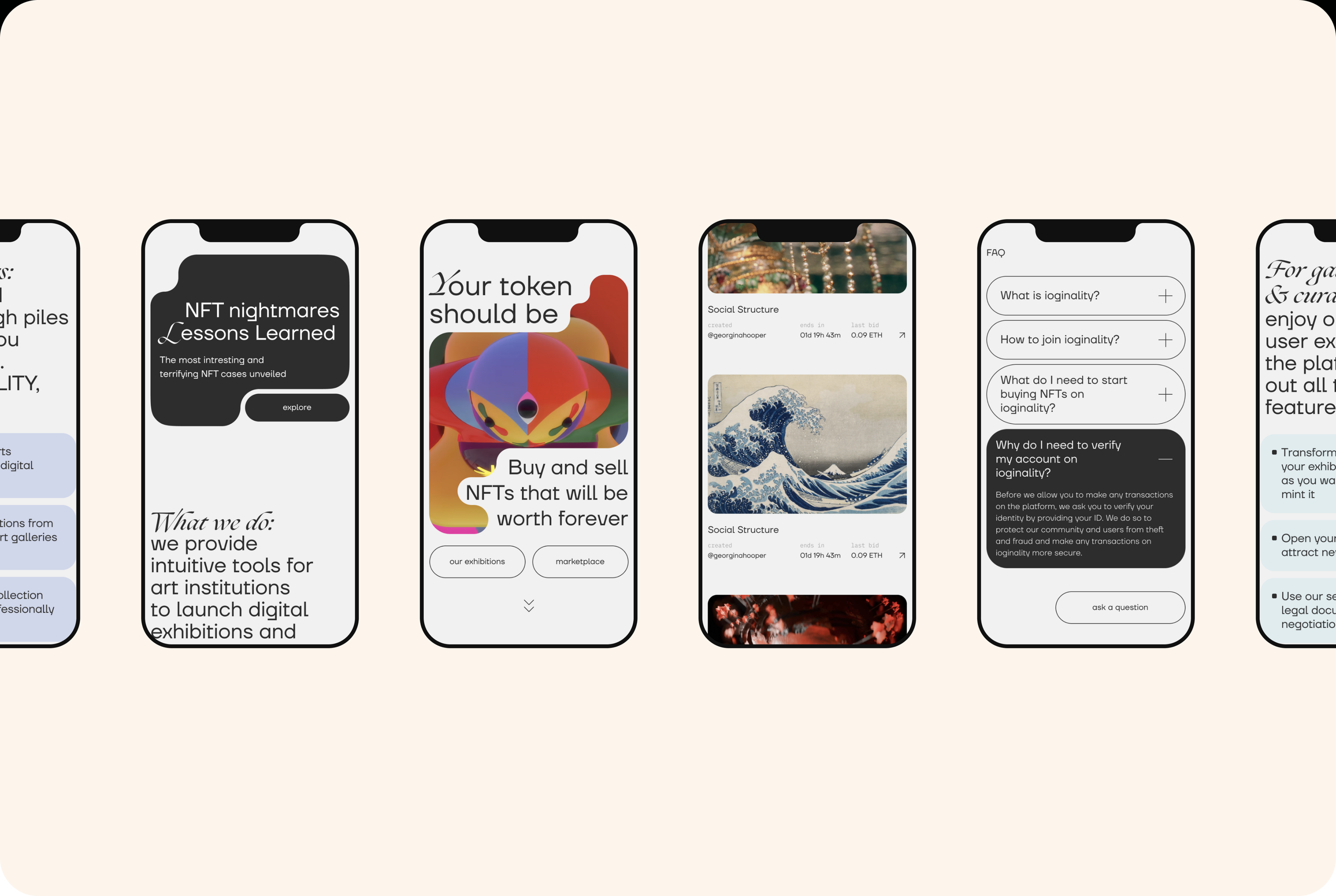 IOGINALITY — NFT-marketplace of offline modern art — Изображение №9 — Интерфейсы на Dprofile
