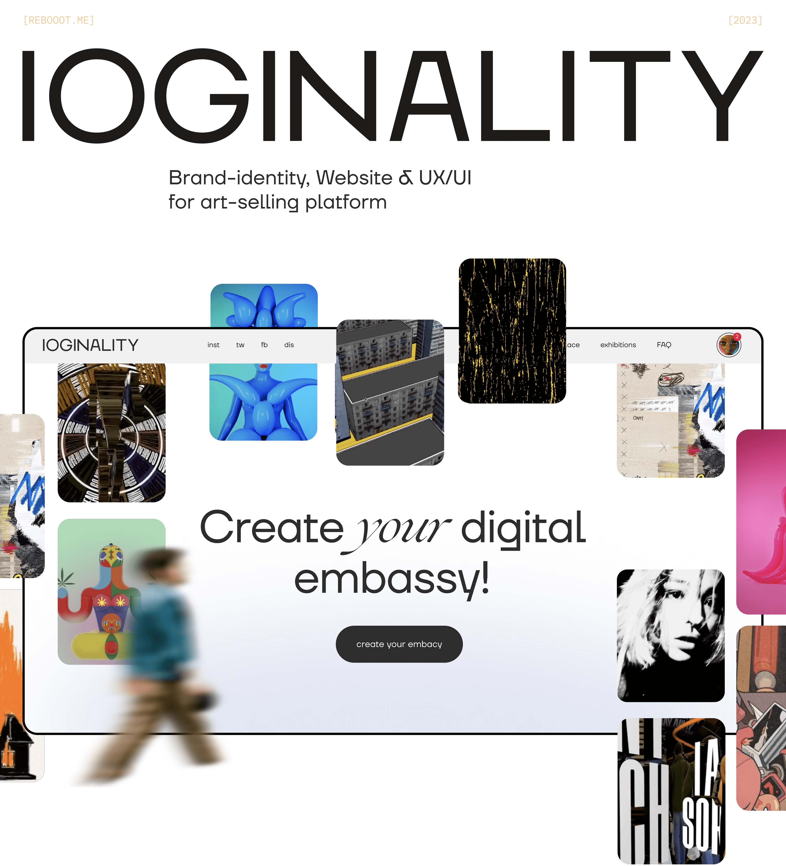 IOGINALITY — NFT-marketplace of offline modern art — Изображение №1 — Интерфейсы на Dprofile