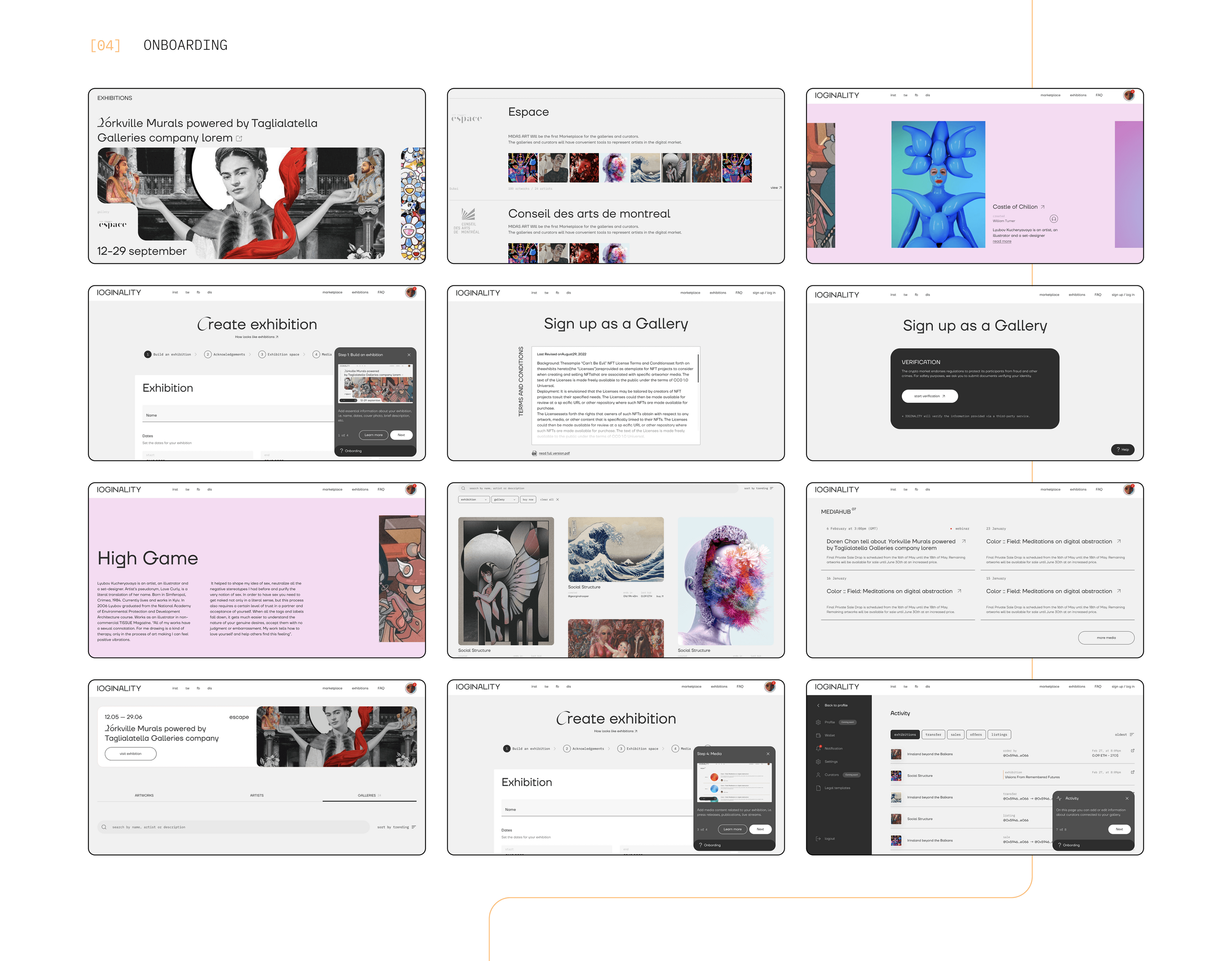 IOGINALITY — NFT-marketplace of offline modern art — Изображение №12 — Интерфейсы на Dprofile