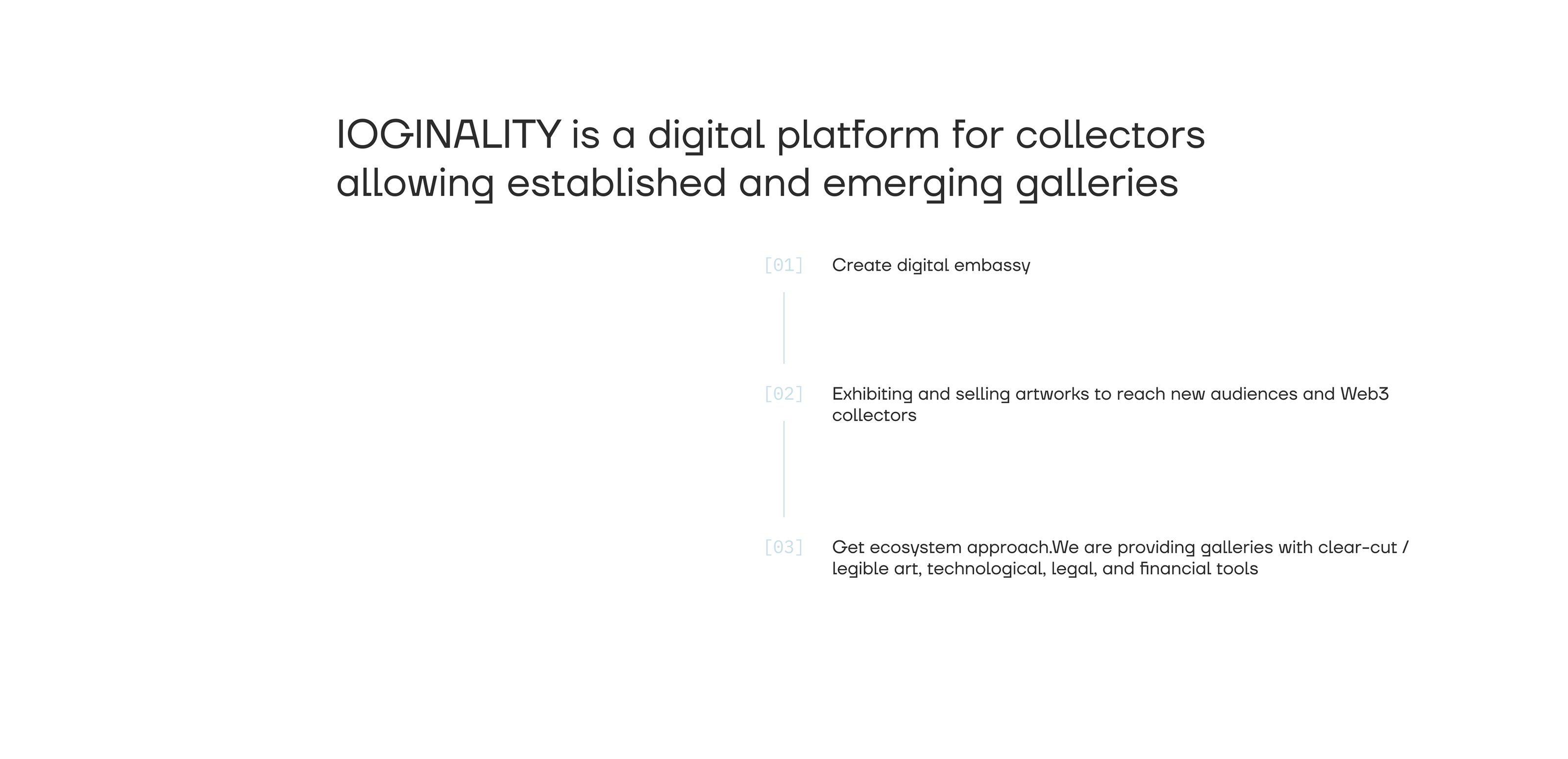 IOGINALITY — NFT-marketplace of offline modern art — Изображение №2 — Интерфейсы на Dprofile