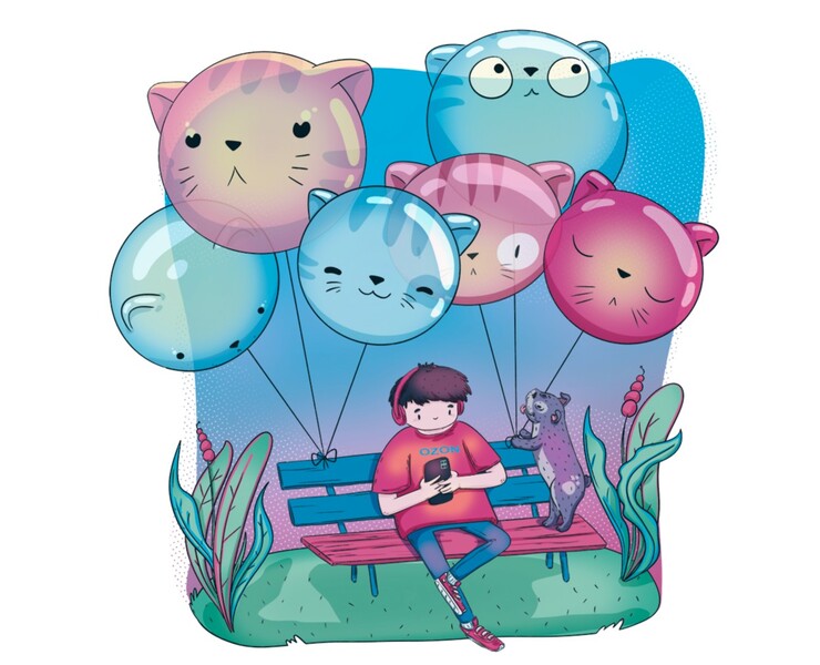 Серия иллюстраций для проекта OZON BALLOON на Dprofile