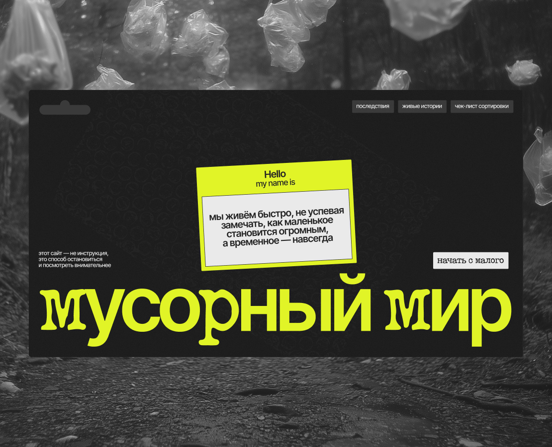 garbage problem / web design and posters — Интерфейсы, Графика на Dprofile
