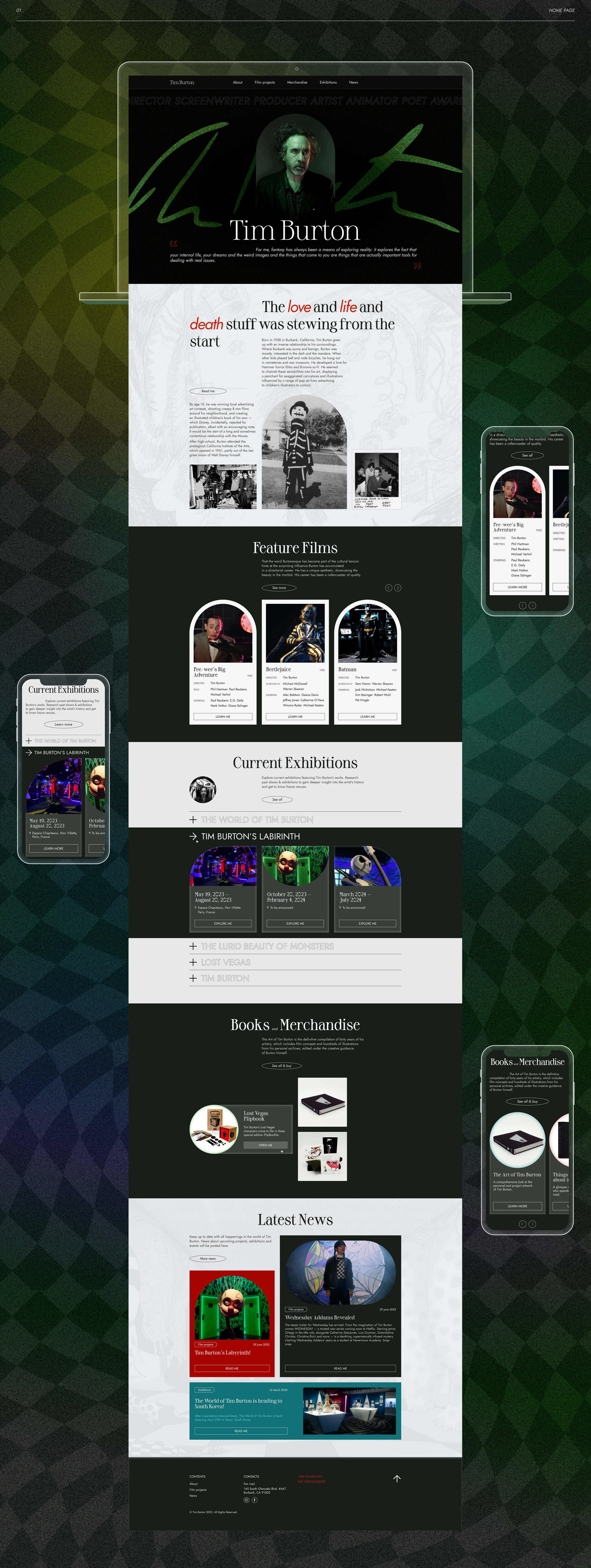 Redesign concept / Tim Burton website — Изображение №2 — Интерфейсы на Dprofile