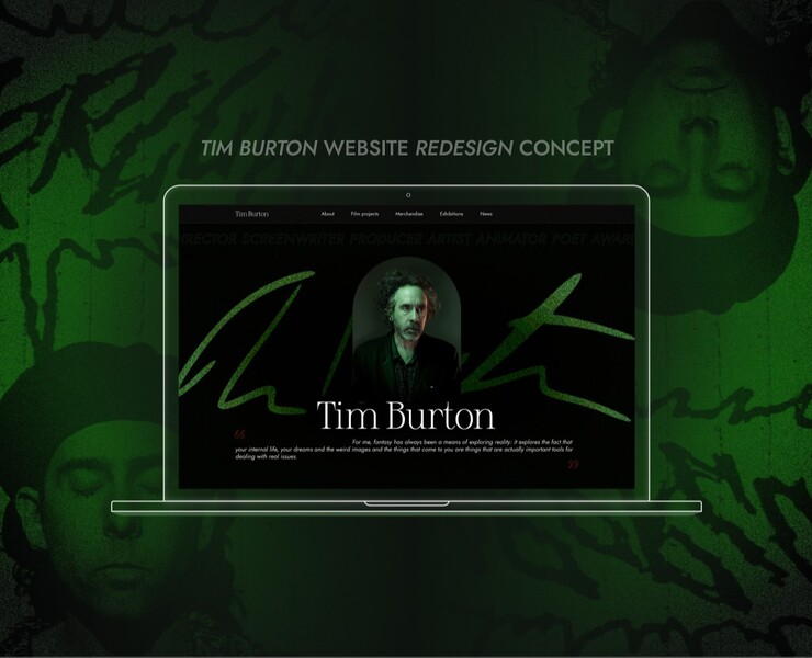 Redesign concept / Tim Burton website — Интерфейсы на Dprofile