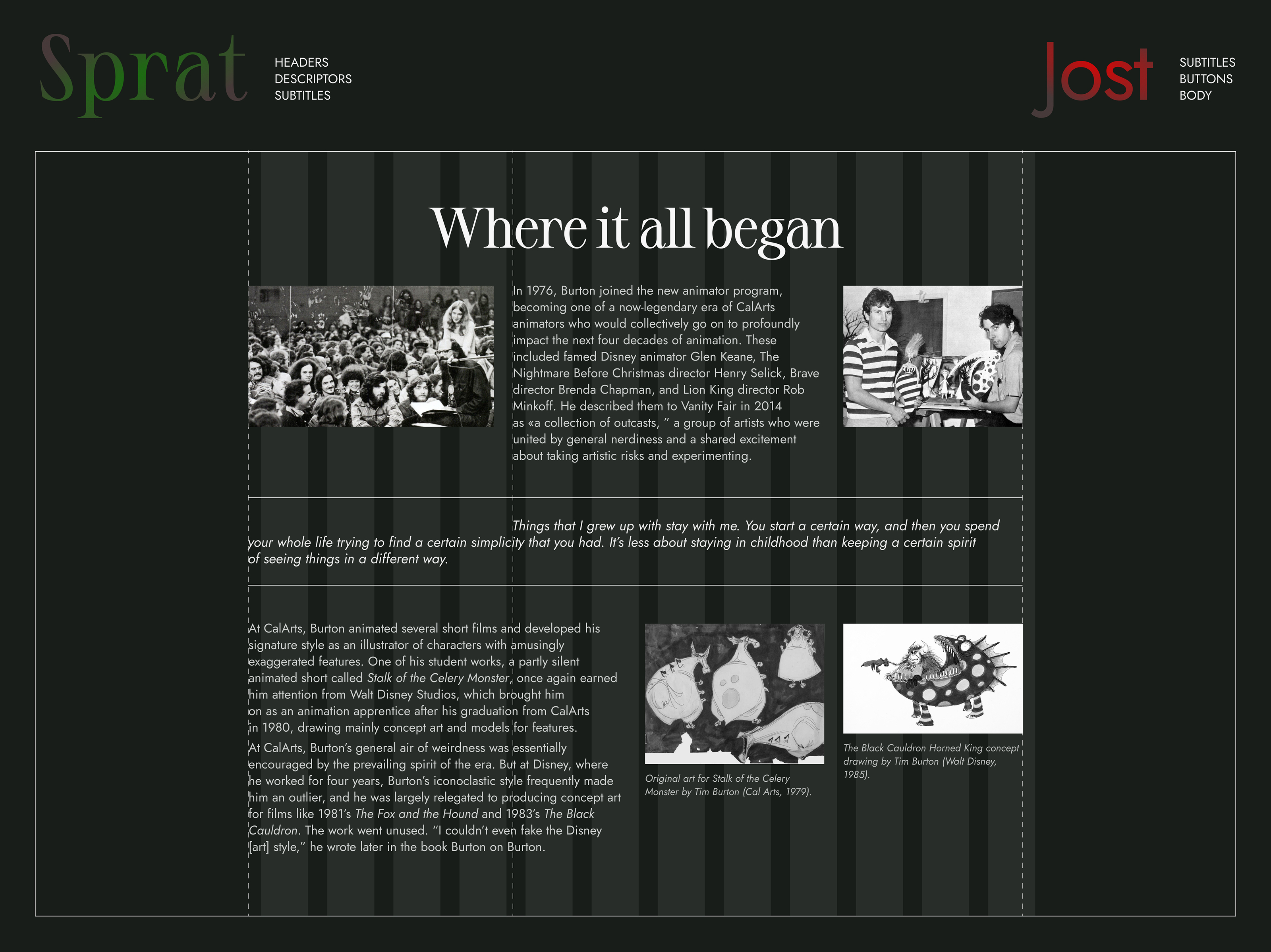 Redesign concept / Tim Burton website — Изображение №5 — Интерфейсы на Dprofile