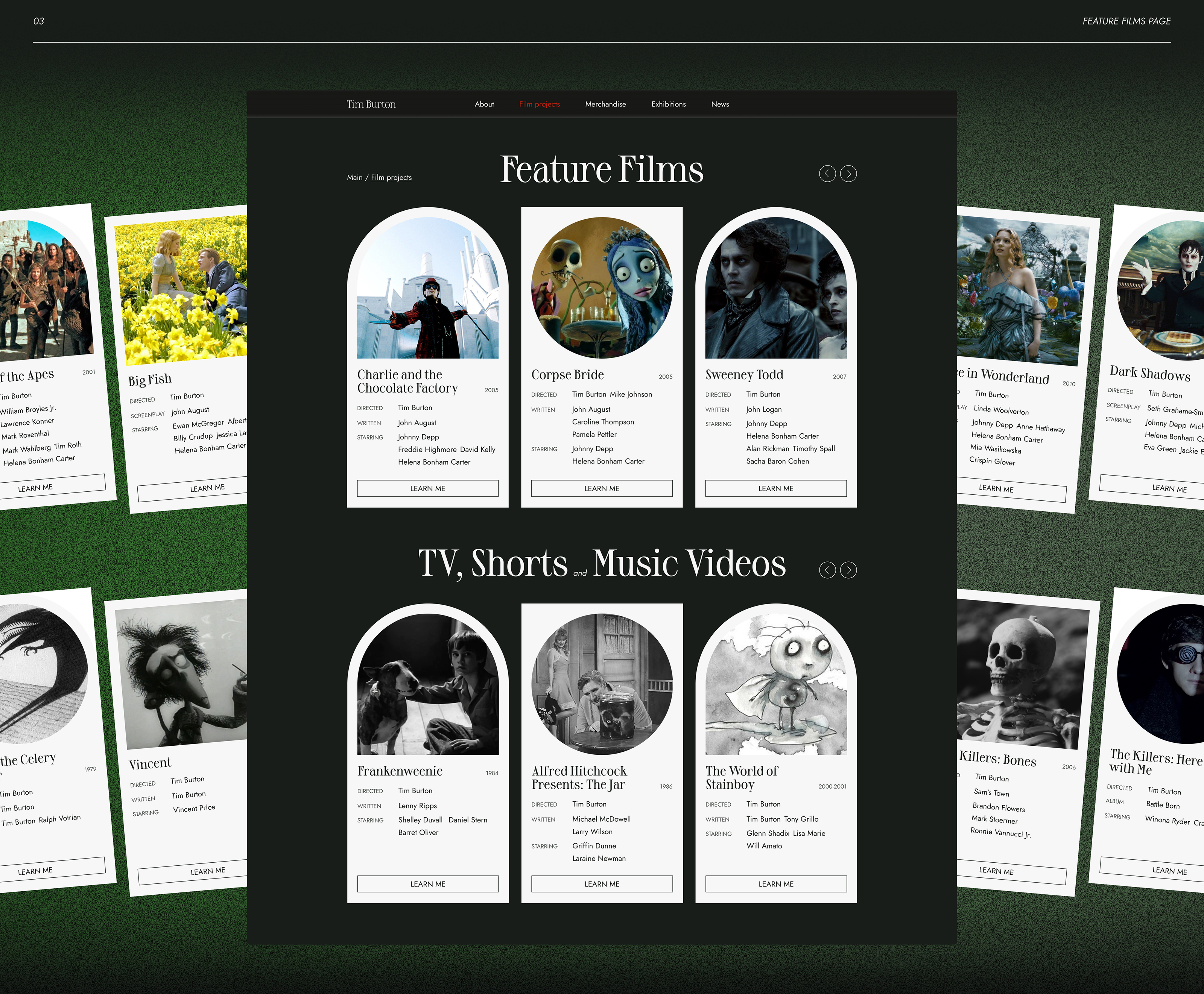 Redesign concept / Tim Burton website — Изображение №7 — Интерфейсы на Dprofile