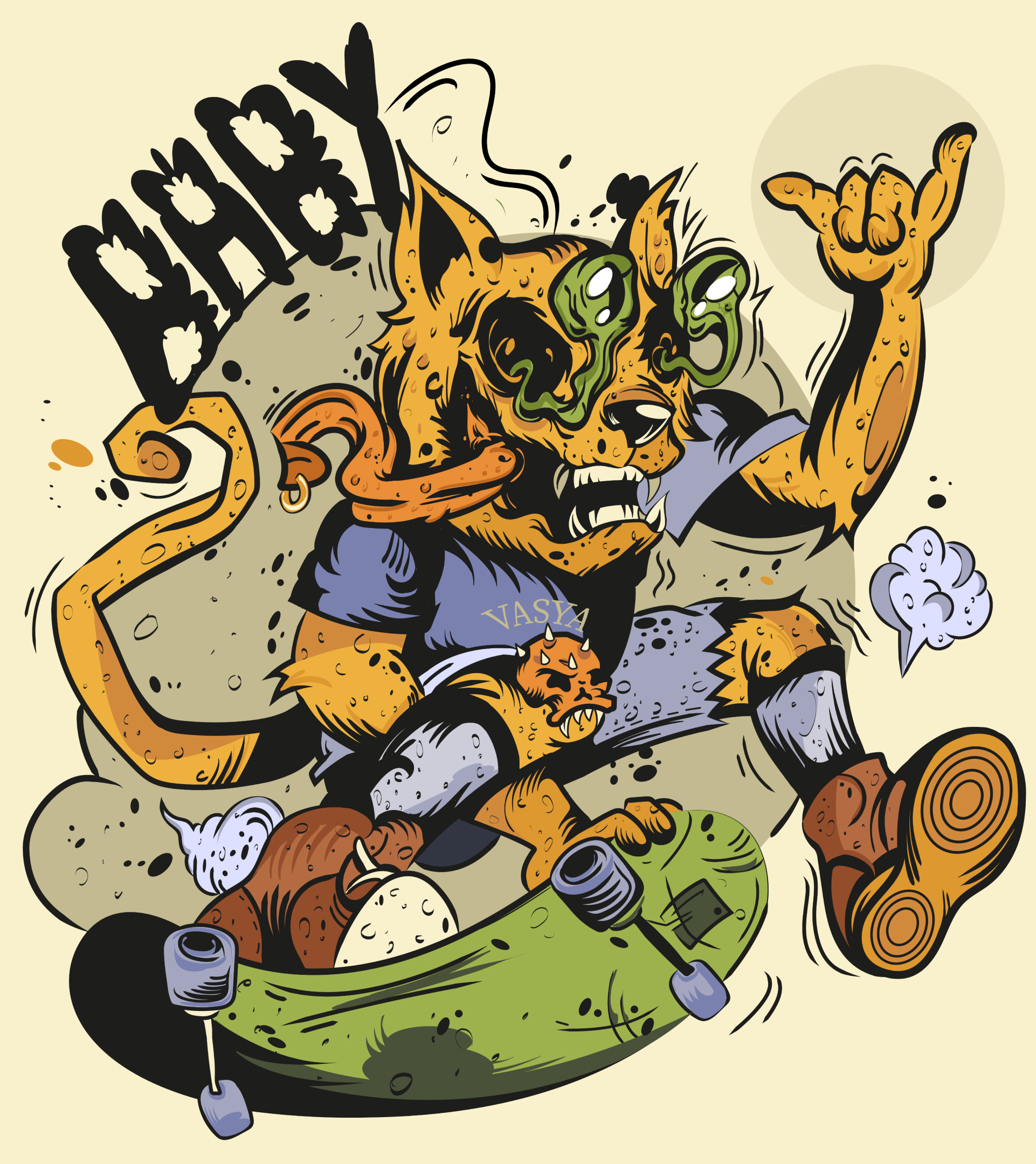 Cat skateboarder — Изображение №1 — Иллюстрация, Графика на Dprofile