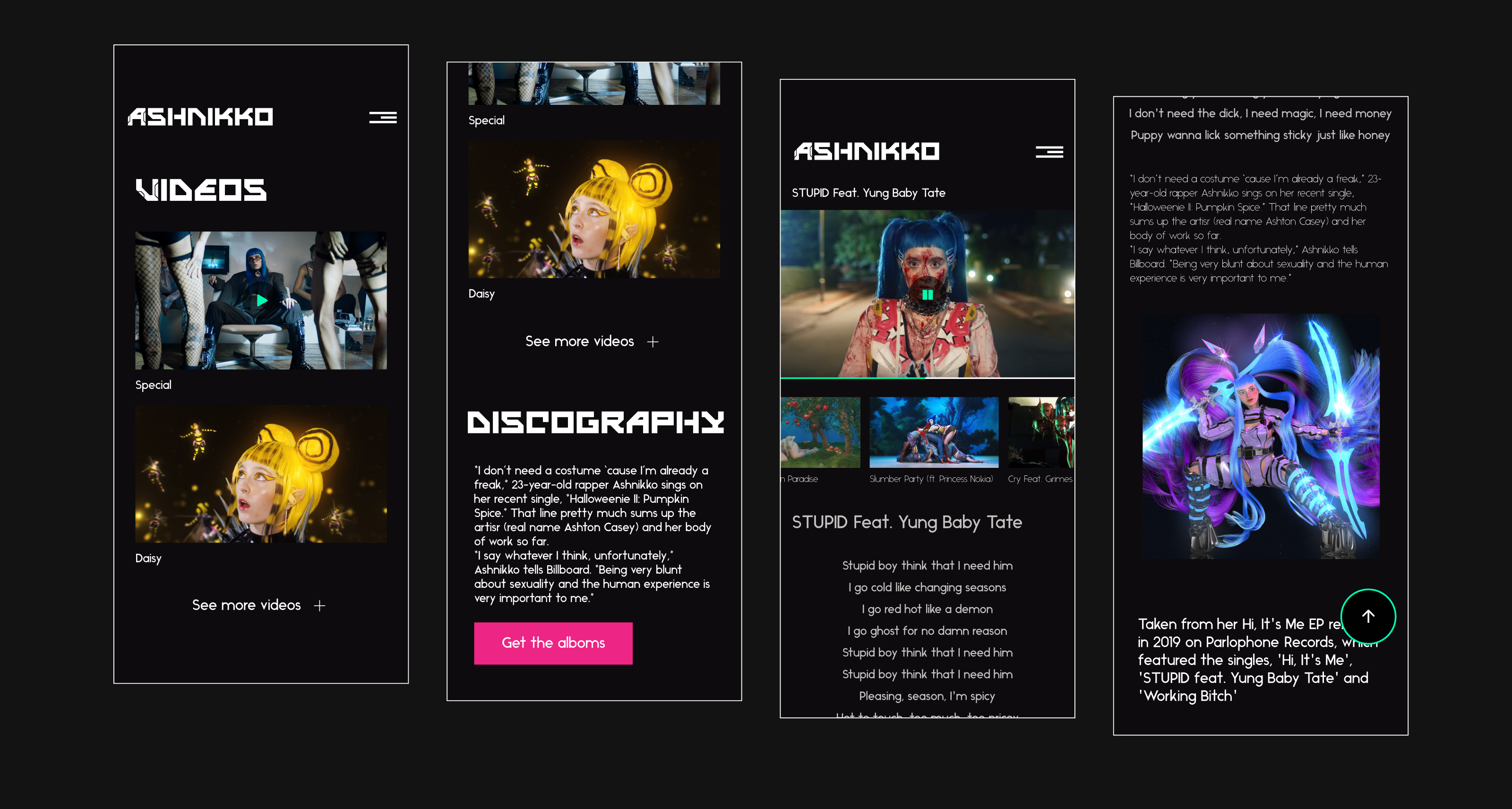 Web.s redesign concept 2022| Ashnikko — Изображение №4 — Интерфейсы на Dprofile
