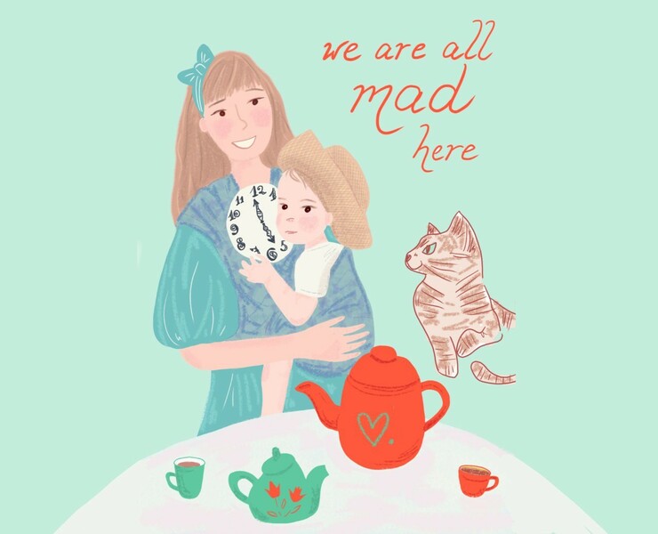 We are all mad here: серия иллюстраций про слингоношение на Dprofile