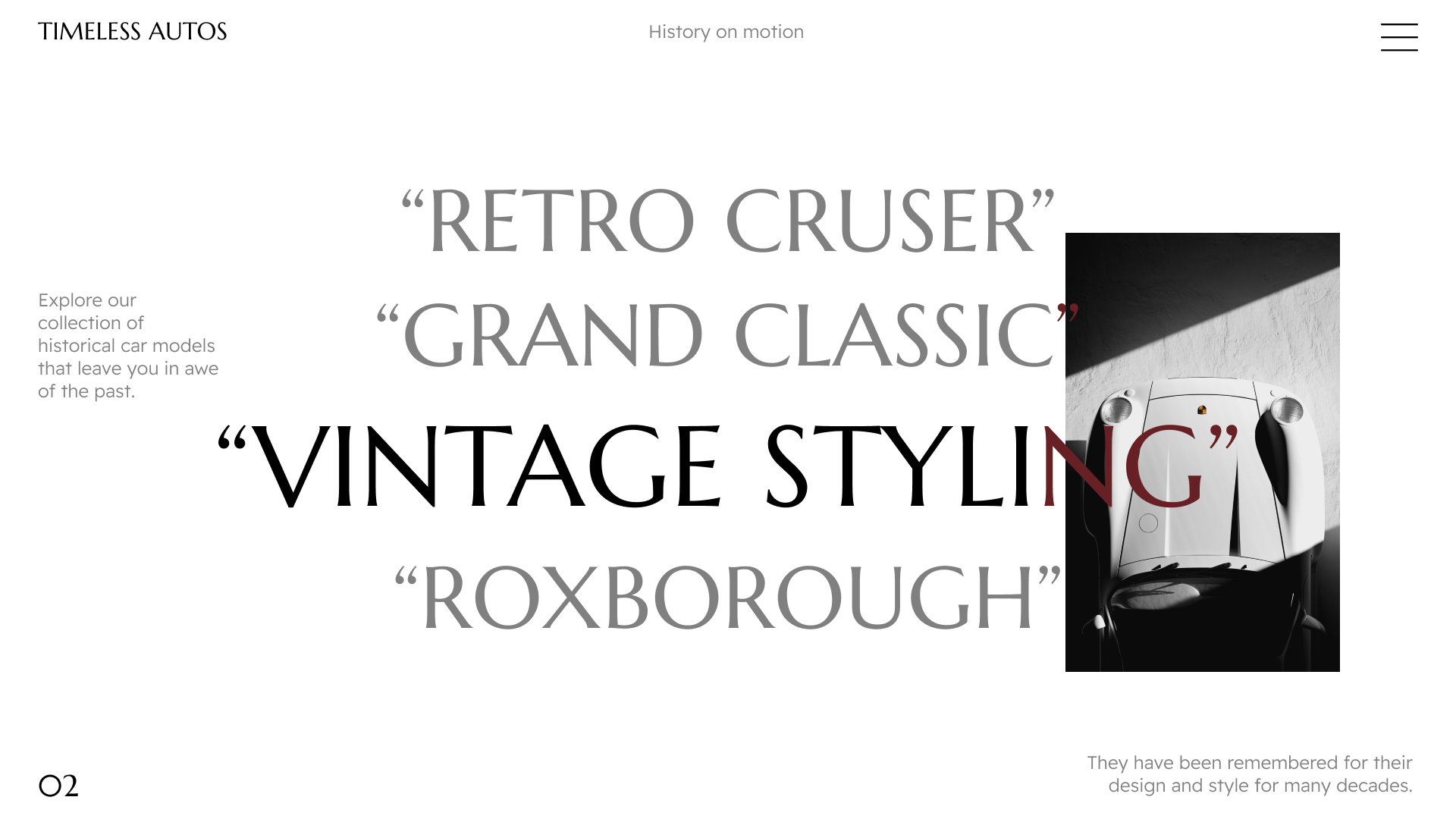 Retro Cars | лендинг для ретро автомобилей | дизайн — Изображение №8 — Интерфейсы на Dprofile