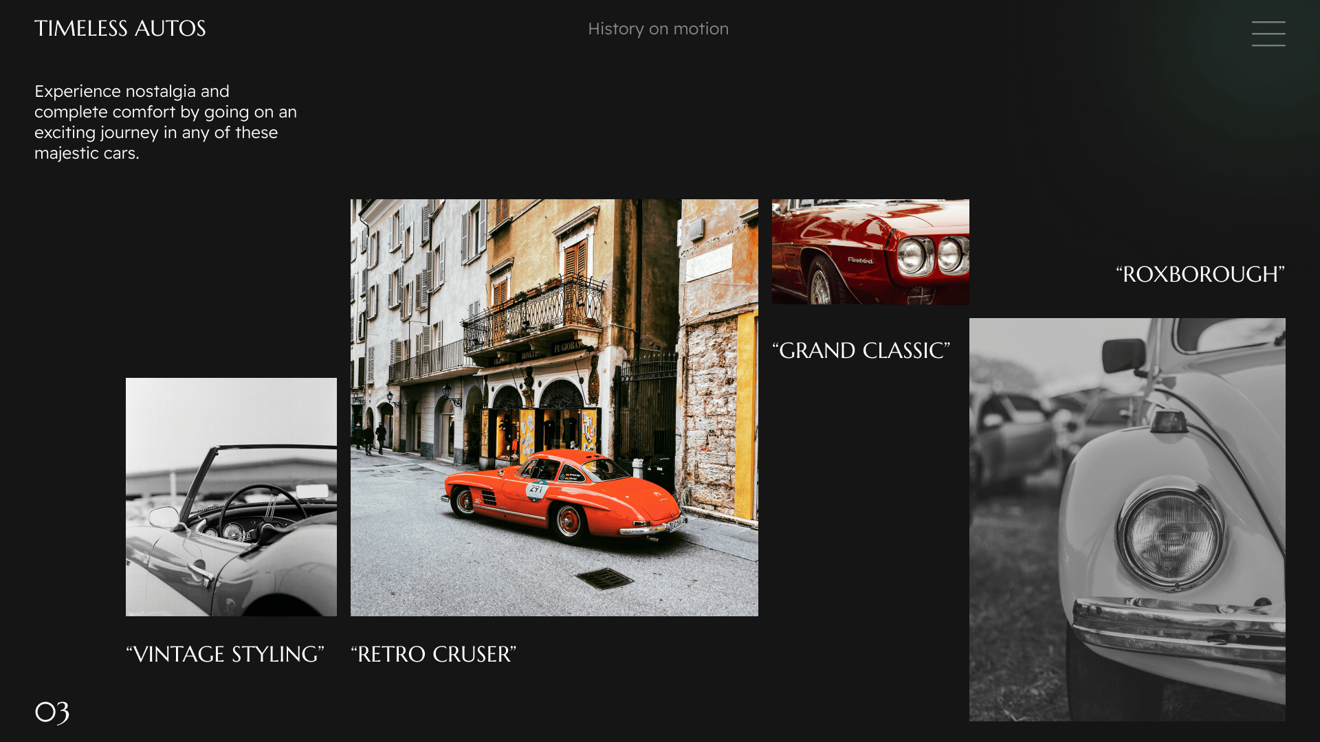 Retro Cars | лендинг для ретро автомобилей | дизайн — Изображение №3 — Интерфейсы на Dprofile