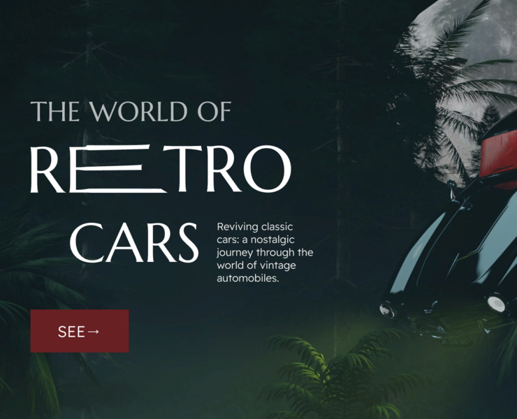 Retro Cars | лендинг для ретро автомобилей | дизайн — Интерфейсы на Dprofile