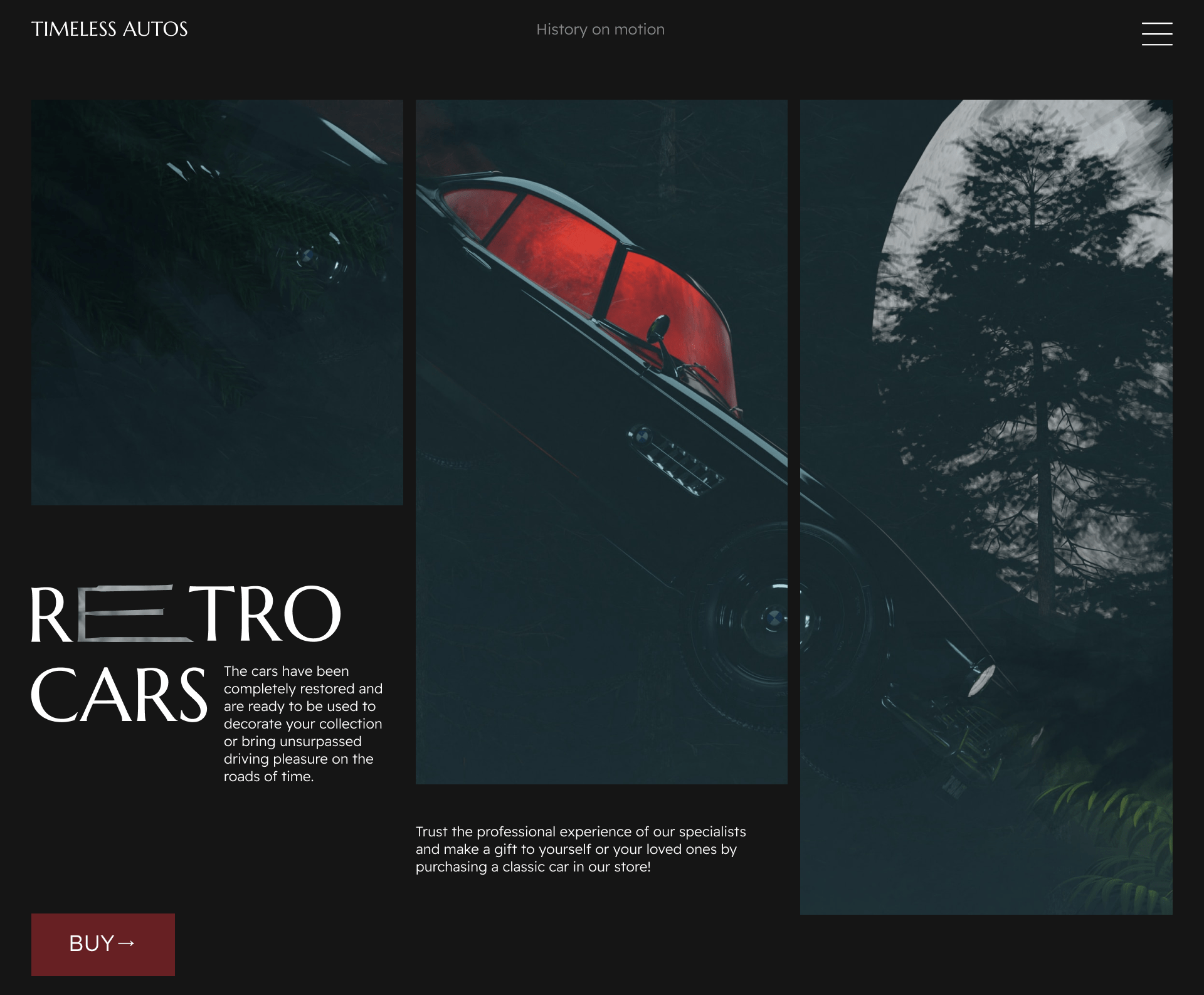 Retro Cars | лендинг для ретро автомобилей | дизайн — Изображение №4 — Интерфейсы на Dprofile